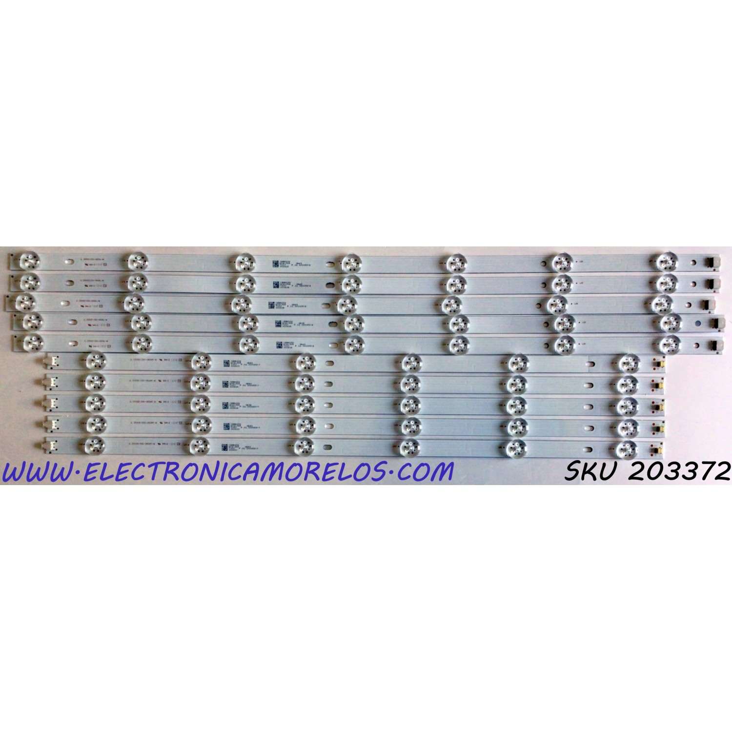KIT DE LED'S PARA TV KONCHRIS (10 PIEZAS) / NUMERO DE PARTE JL.D550D1330 / JL.D550D1330-083AR-M / JL.D550D1330-083AL-M / 18AM230 / N161025 / P.02. 30305516 / P.02. 30305517 / PANEL LSC550FN18 / MODELO CME55N99