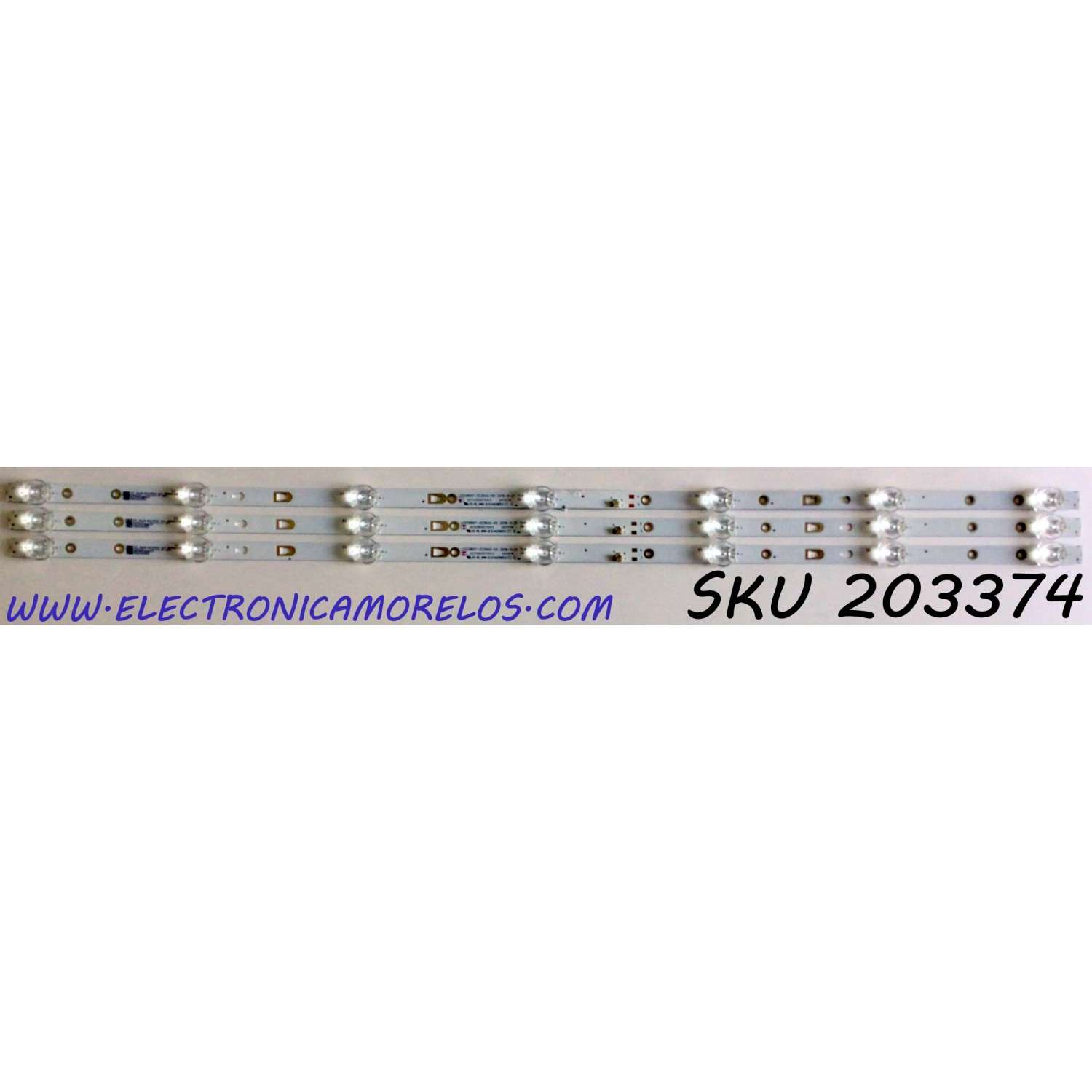 KIT DE LED'S PARA TV INSIGNIA (3 PIEZAS) / NUMERO DE PARTE 30339007043 / 30339007043D / LED39D07-ZC26AG-05 / 39000M82 / 25737A / 200520BB07 / PANEL LC390TA2A / MODELO NS-39DF310NA21