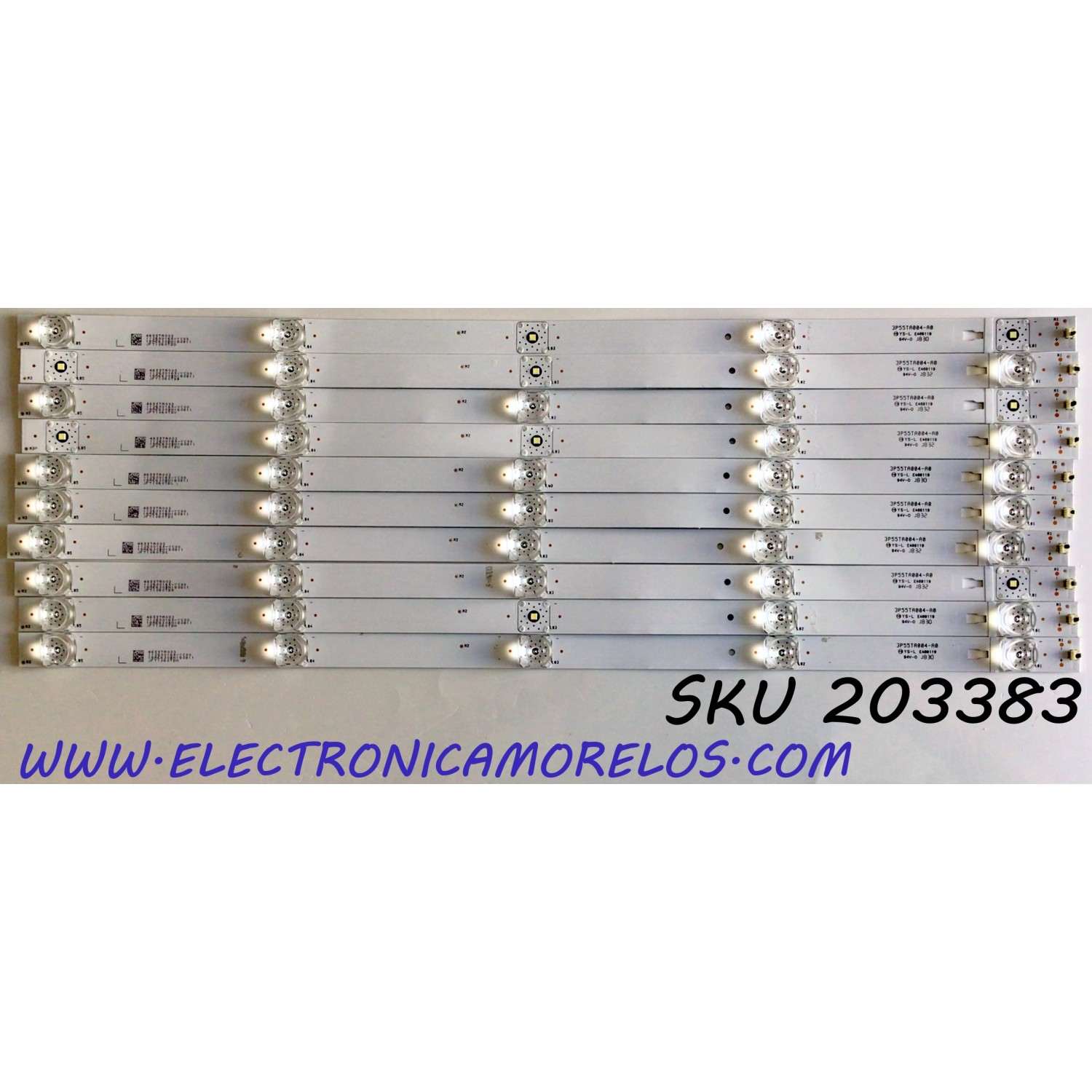 KIT DE LED'S PARA TV ELEMENT (10 PIEZAS) / NUMERO DE PARTE 3P55TA004-A0 / 4655TA003 / 112600165-YC00 / 18AE630BN180811 / PANEL LC546PU2L02 / MODELO E4STA5517 / E4STA5517 D8HYM