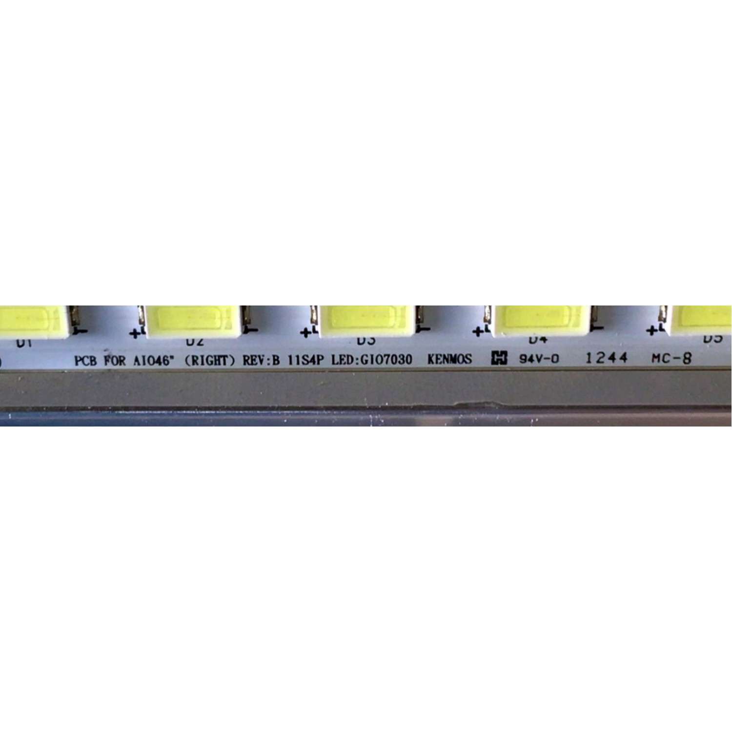 KIT DE LED'S PARA TV WESTINGHOUSE (2 PIEZAS) / NUMERO DE PARTE GI07030 / PCB FOR AI046" (LEFT) REV:B 11S4P / PCB FOR AI046" (RIGHT) REV:B 11S4P  / LED:GI07030 / AI046 11S4P GI07030 / MODELO UW46T7HW - Imagen 4