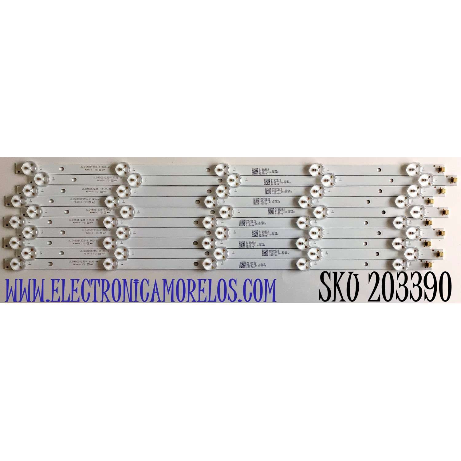 KIT DE LED'S PARA TV ELEMENT ((10 PIEZAS)) / NUMERO DE PARTE JL.D48051235-111AS-M / A12G630 / N1706505 / T101  21005948 / PANEL'S LSC480HN08-802 / MODELO 48"