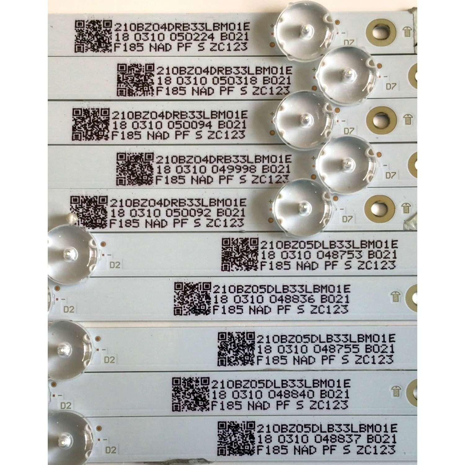 KIT DE LED'S PARA TV ELEMENT ROKU (10 PIEZAS) / NUMERO DE PARTE LBM550M0501 / LBM550M0401 / LBM550M0501-PJ-4(L)(0)  / LBM550M0401-PK-4(R)(0) / 210BZ05DLB33LBM01E / F185 NAD PF S ZC123 / PANEL TPT550F2-PU2L01 / MODELOS E4SW5518RAU / E4SW5518 - Imagen 2