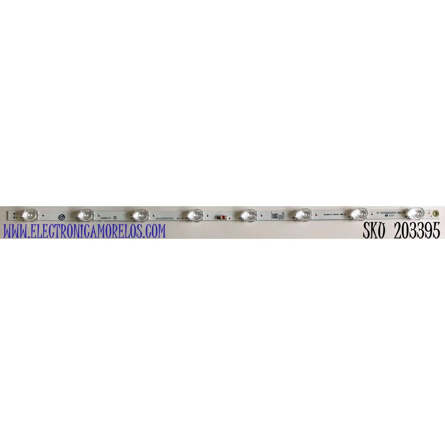 LED PARA TV PHILIPS ORIGINAL 1 PIEZA / NUMERO DE PARTE UDULEDREF002 / UDULEDREF002 REV.B / 32W8S1P / RF-EN320002SR30-0801 / PANEL UFFF1XT / MODELOS 32PFL4664 / 32PFL4664/F7 / 32PFL6452 / 32PFL6452/F7 / 32MV322R / 32MV322R/F7 / 32MV319R / 32MV319R/F7