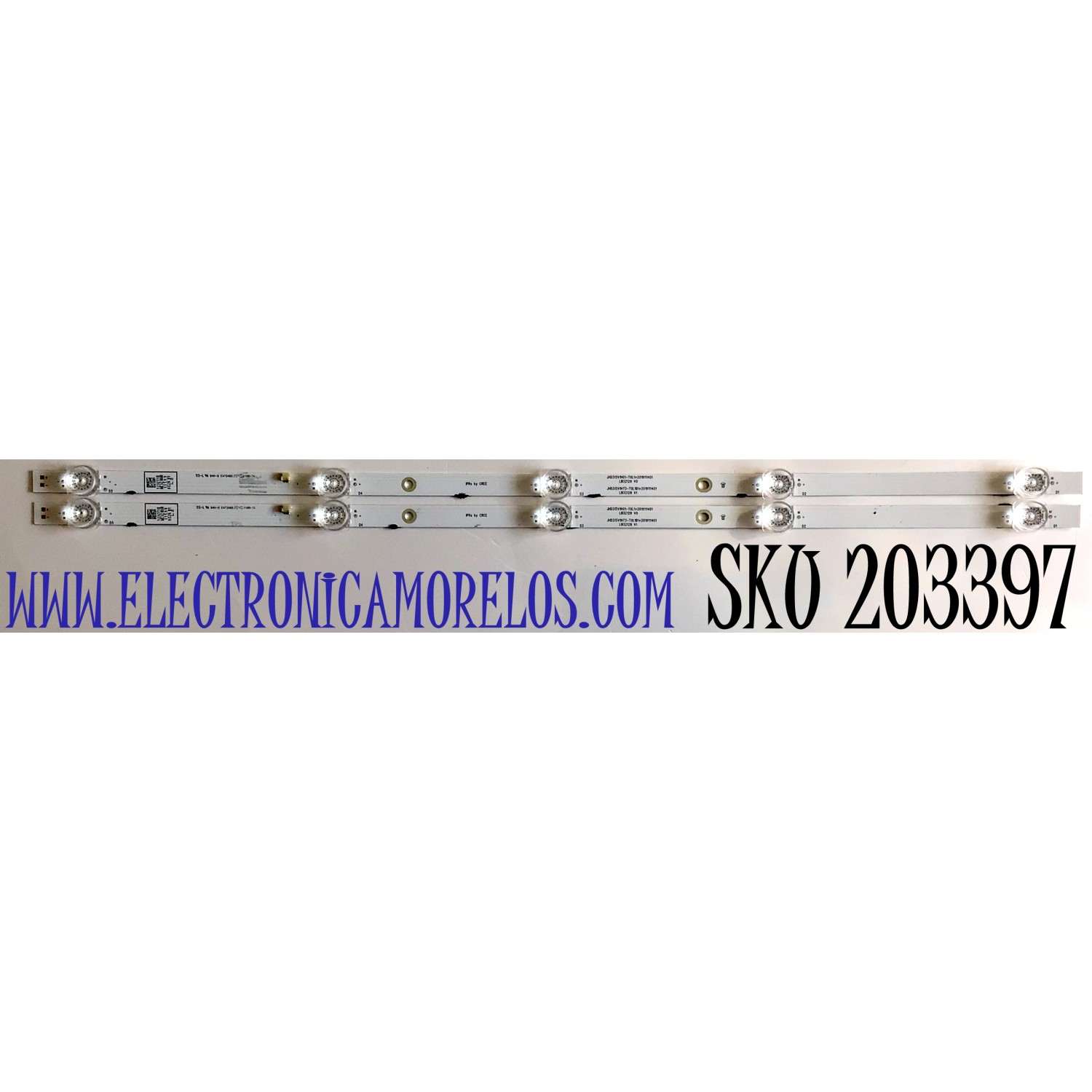 KIT DE LED'S PARA TV HISENSE (2 PIEZAS) / NUMERO DE PARTE LB32129 / LB32129 V0 / LB32129 V1 / JHD315V1H01-TXL1+2019111401 / JHD315V1H73-TXL1B1+2019111401 / PANEL JHD315V1H01-TXL1/S0/GM/ROH / MODELO 32H4030F1