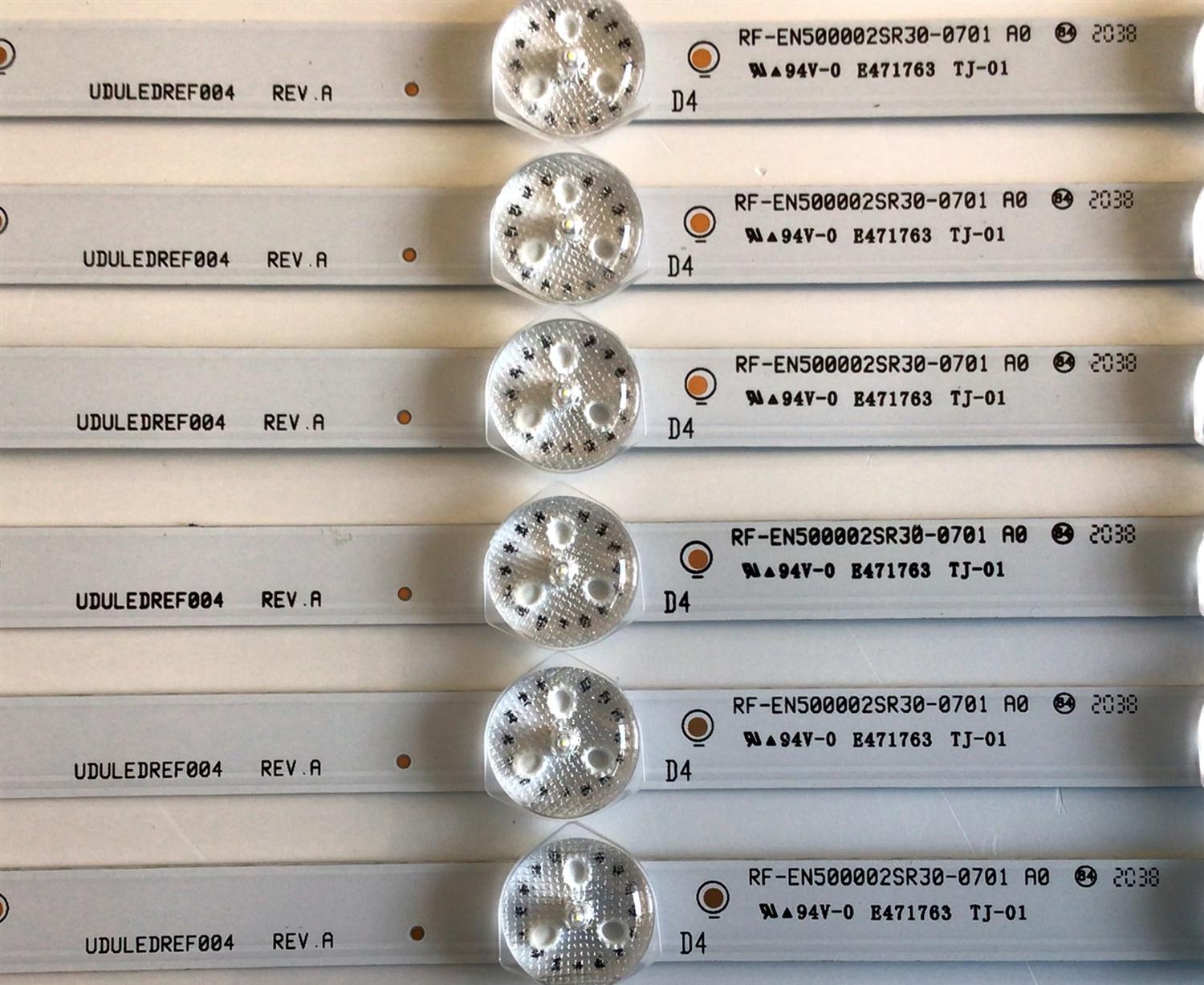 KIT DE LED'S PARA TV PHILIPS / (6 PIEZAS) / NUMERO DE PARTE UDULEDREF004 / RF-EN500002SR30-0701  A0 / UDULEDREF004  REV.A / 50W7S1P / MODELO 50PFL5604/F7  A - Imagen 2