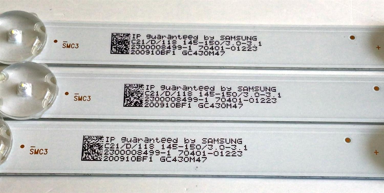 KIT DE LED'S PARA TV INSIGNIA (3 PIEZAS) / NUMERO DE PARTE 303GC430066 / 303GC430066D / GC43D08-ZC62AG-03 / GC430M47 / 70401-01223 / PANEL BOEI430WU1-01 / MODELO NS-43D420NA20 - Imagen 2