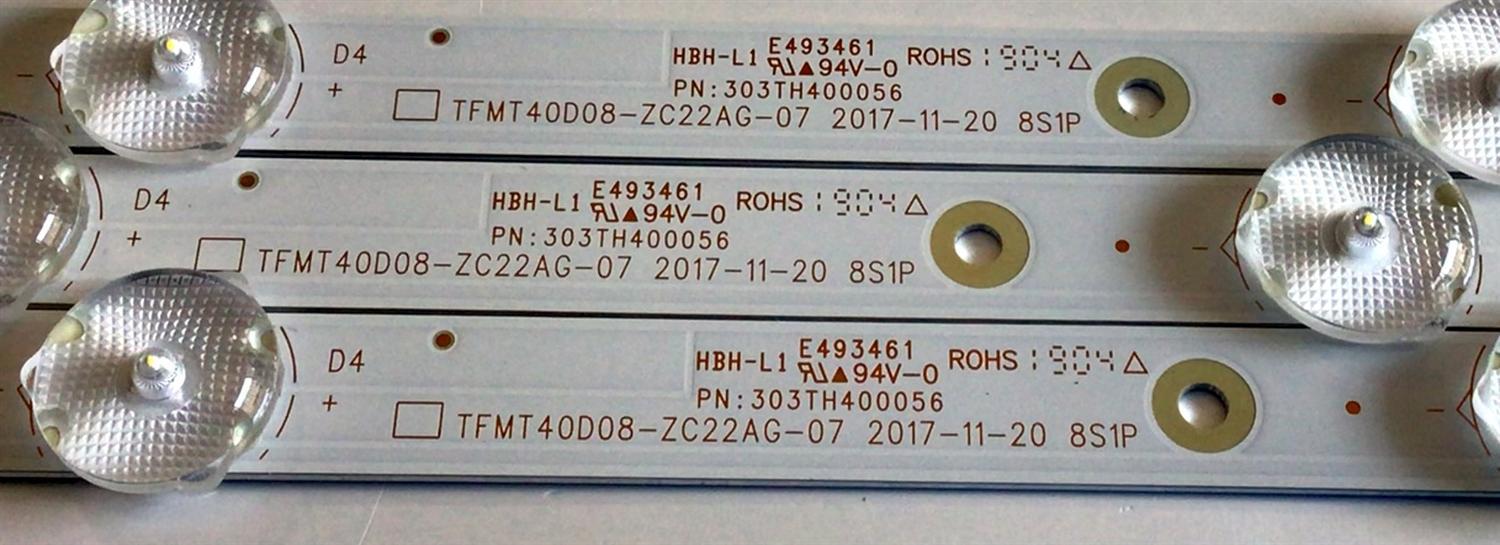KIT DE LED'S PARA TV WESTINGHOUSE (3 PIEZAS) NUMERO DE PARTE 303TH400056 / 303TH400056E / TFMT40D08-ZC22AG-07 / TFMT40D08-ZC22AG-07E / TH400M27 / 2010053390 / PANEL T400-V35-DLED / MODELO WD40FE2210 - Imagen 4
