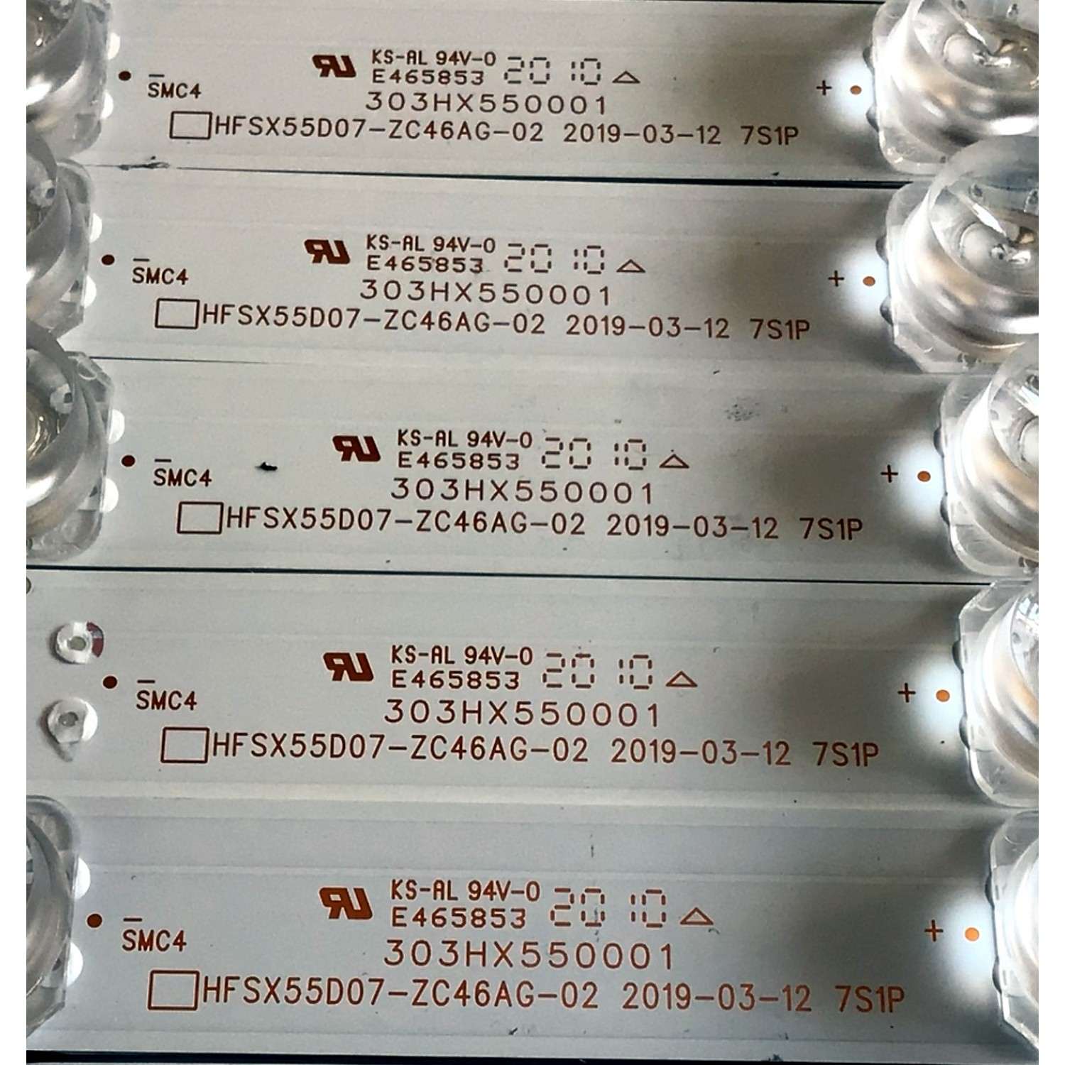 KIT DE LED'S PARA TV VIZIO (10 PIEZAS) / NUMERO PARTE 303HX550001 / HFSX55D07-ZC46AG-02 / HX550M02 / 70401-01054 / PANEL'S HV550QUB-H10 / BOEI550WU1 / MODELOS M556-G4 / M556-G4  LBNFQNAV / LBPFQNBV - Imagen 3