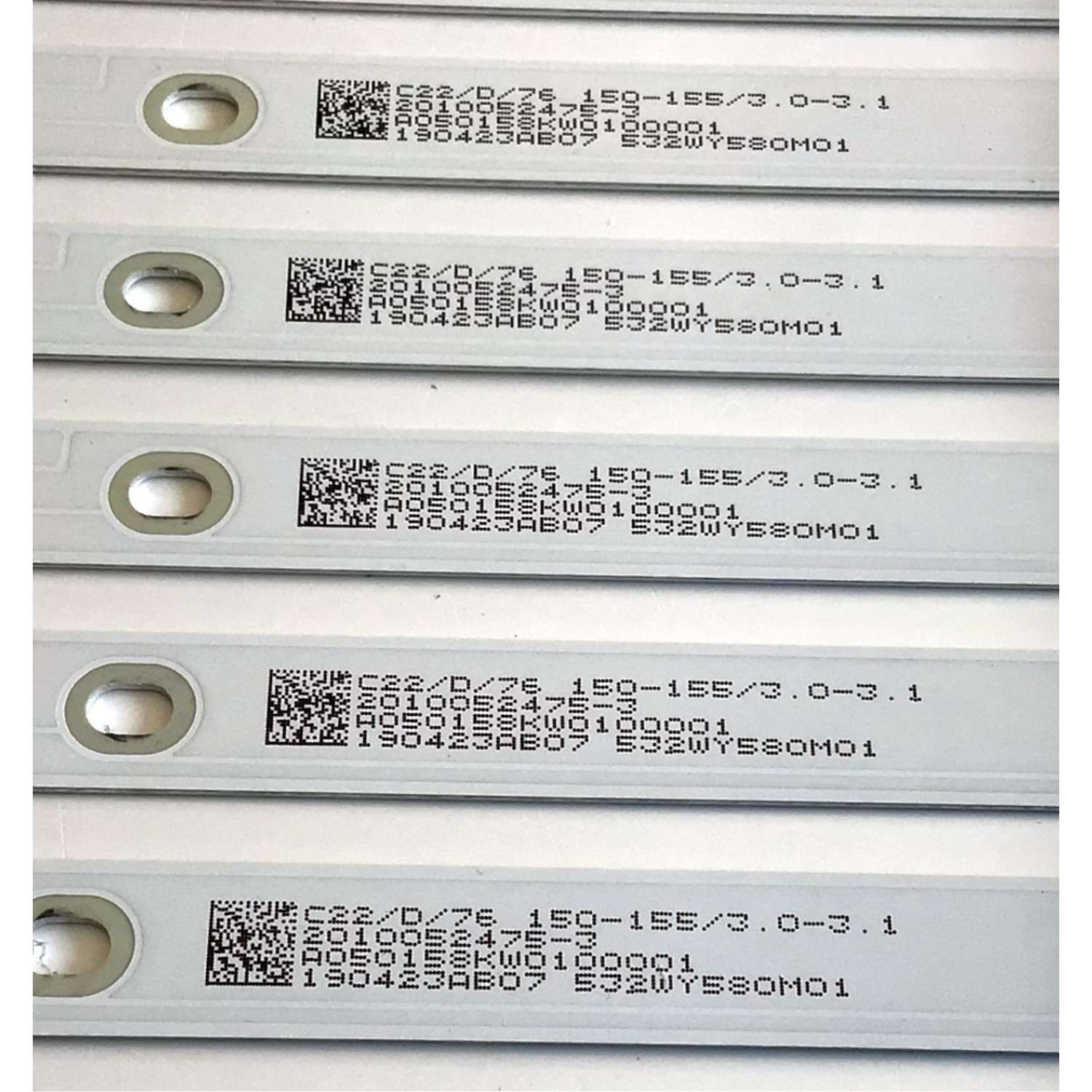 KIT DE LED'S PARA TV POLAROID (10 PIEZAS) / NUMERO DE PARTE XMNJ58D05-ZC26AG-02 / 303XM580001 / 532WY580M01 / 190423AB07 / 2010052475-4 / PANEL LK580PU1L02 / MODELO PTV58174KILLED - Imagen 4