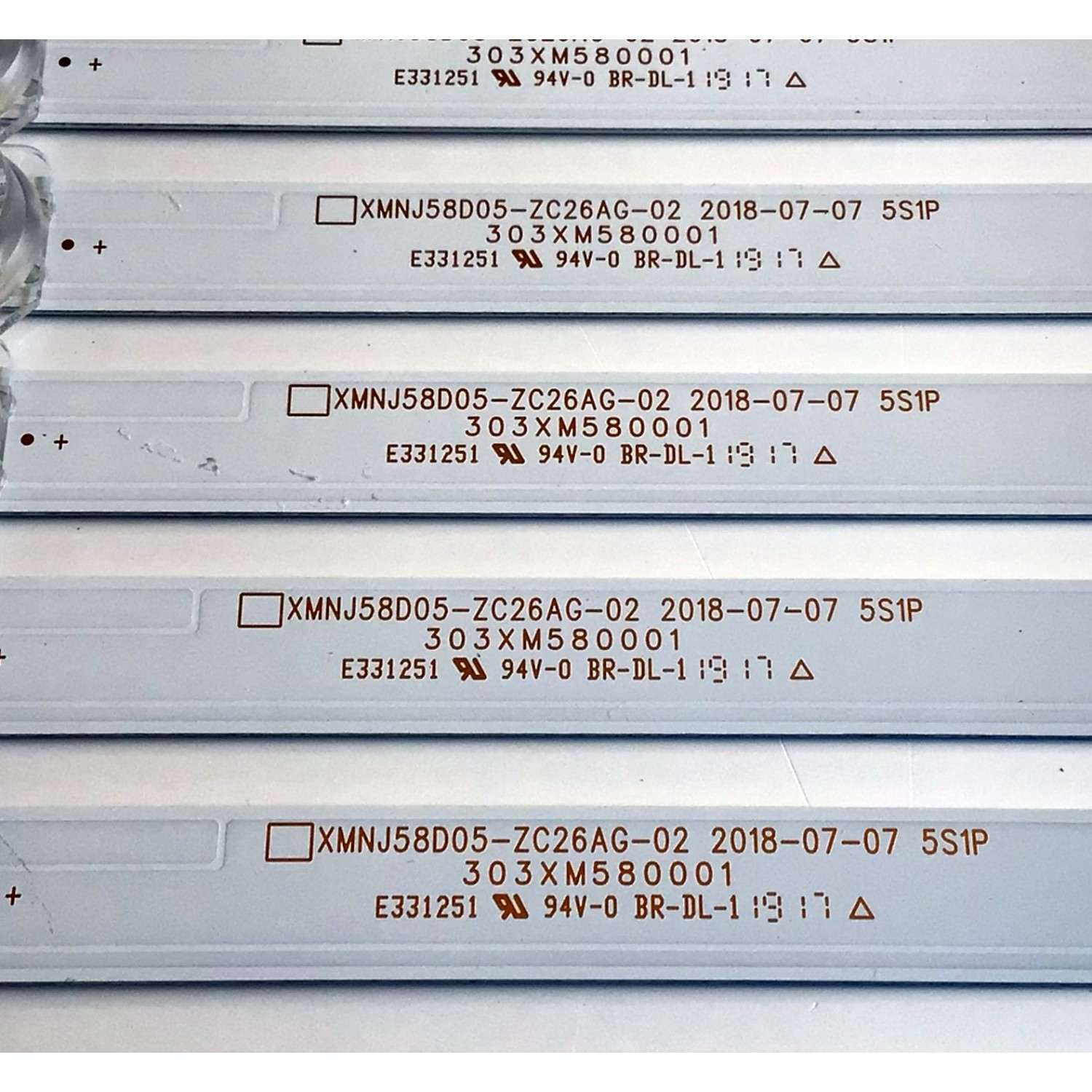 KIT DE LED'S PARA TV POLAROID (10 PIEZAS) / NUMERO DE PARTE XMNJ58D05-ZC26AG-02 / 303XM580001 / 532WY580M01 / 190423AB07 / 2010052475-4 / PANEL LK580PU1L02 / MODELO PTV58174KILLED - Imagen 3