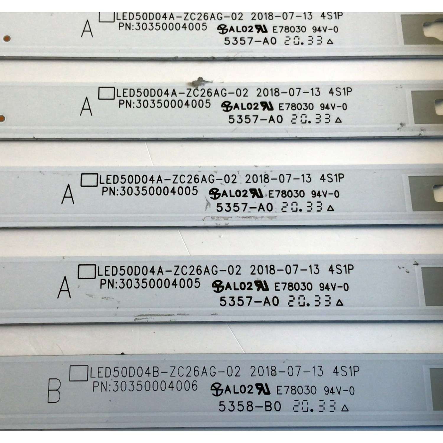 KIT DE LED'S PARA TV ONN ((9 PIEZAS)) / NUMERO DE PARTE 30350004005 / 30350004006 / LED50D04A-ZC26AG-02 / LED50D04B-ZC26AG-02 / 50000M61S / 50000M62S / 5357-A0 / 5358-B0 / PANEL CC500PV3D / MODELO 100012585 - Imagen 3