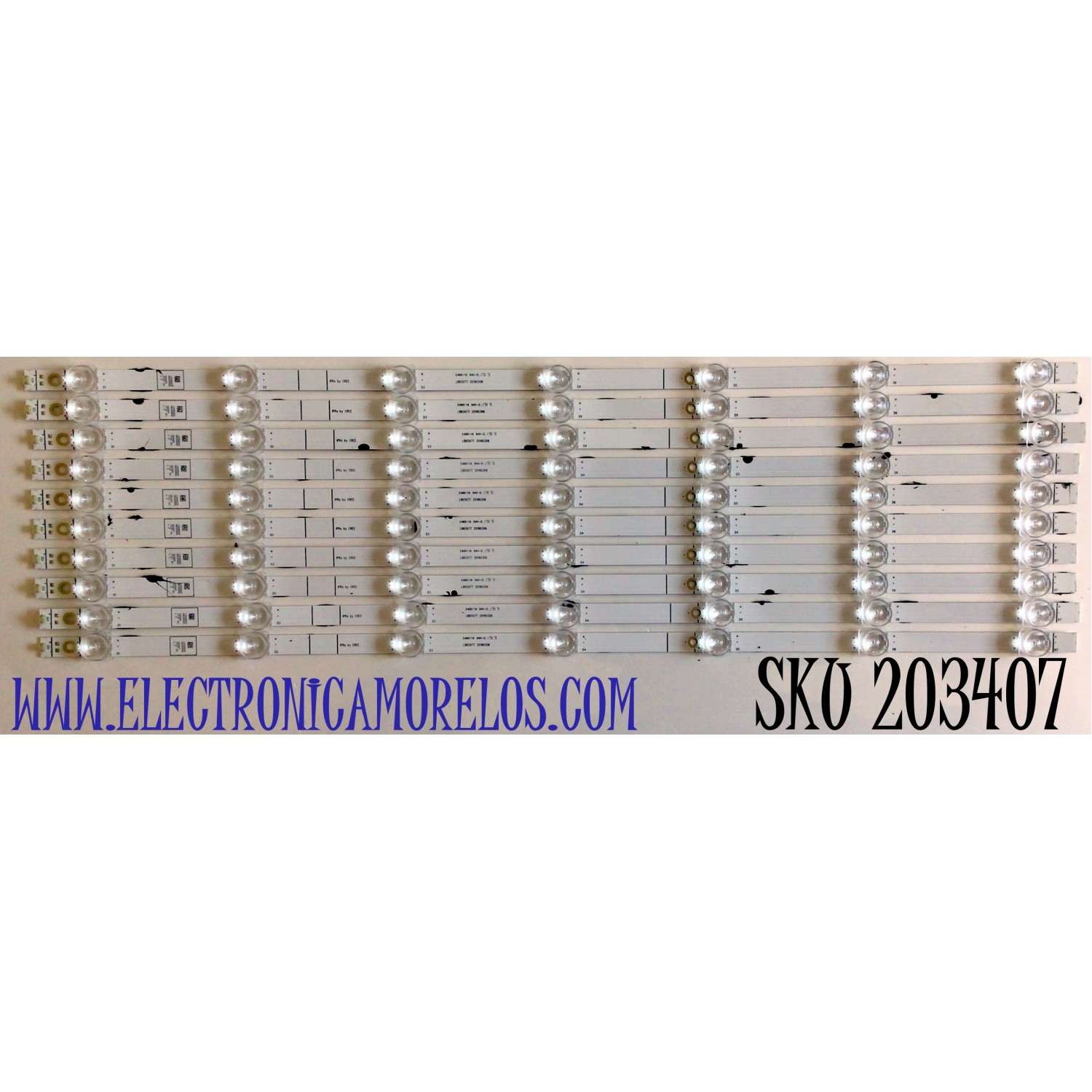 KIT DE LED'S PARA TV HISENSE (10 PIEZAS) NUMERO DE PARTE LB6507T / LB6507T 20190306 / 1209605 / HE6595M / E469119  94V-0 / PANEL HD650S1U71-K1/S0/GM/ROH / MODELO 65RGE1