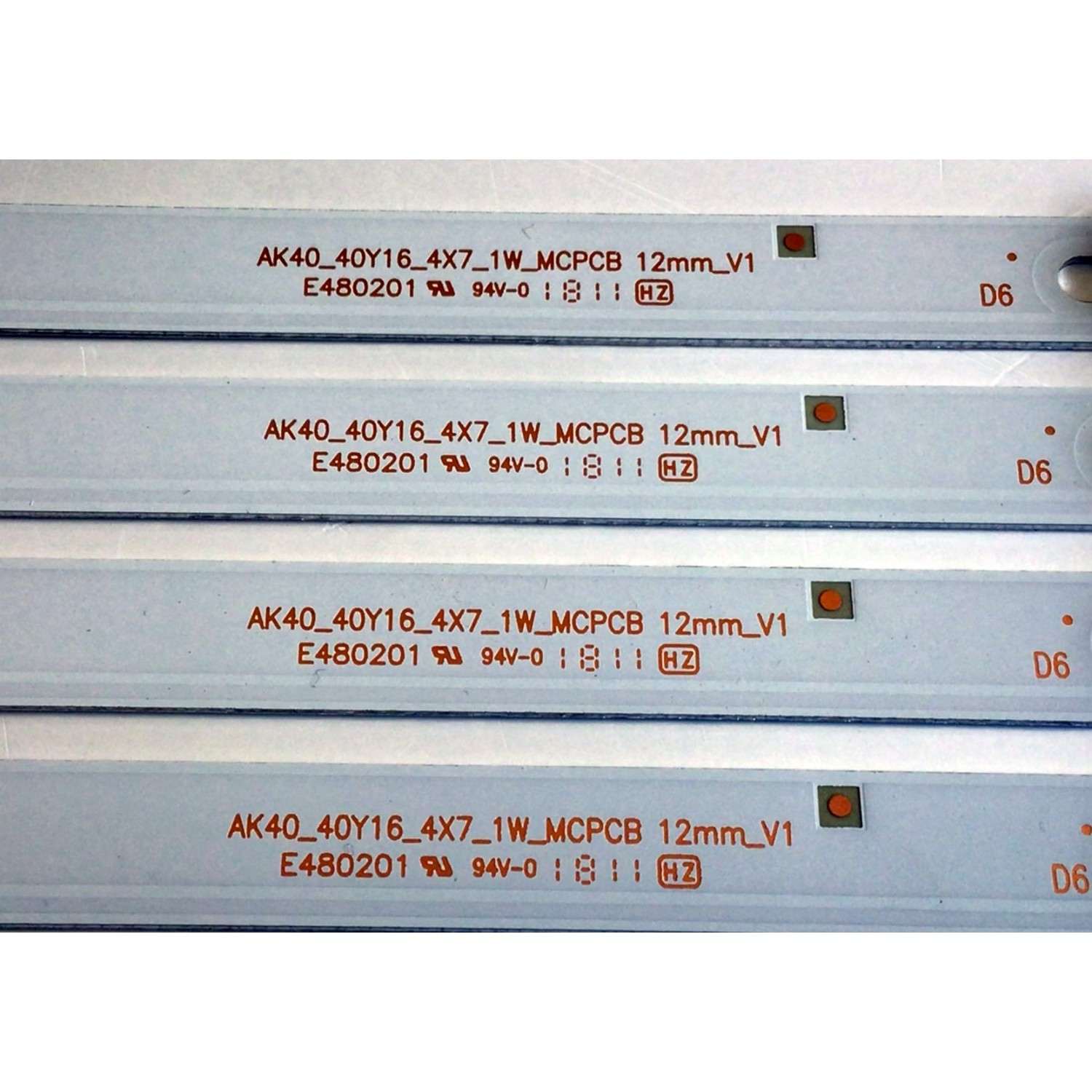KIT DE LED'S PARA TV POLAROID (4 PIEZAS) / NUMERO DE PARTE AK40_40Y16_4X7_1W_MCPCB / AK40_40Y16_4X7_1W_MCPCB 12mm_V1 / 21006442-HRS / PANEL LSC400HN02-804 / MODELO PTV3915LED - Imagen 4