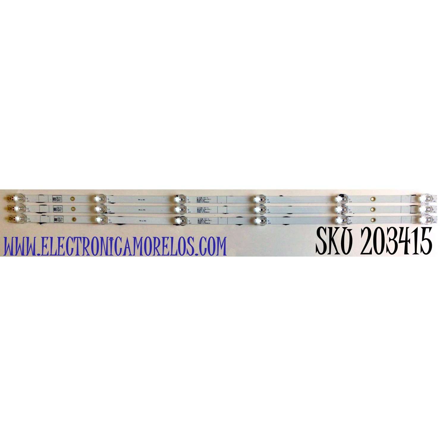 KIT DE LED'S PARA TV HISENSE (3 PIEZAS) / NUMERO DE PARTE LB39602 / LB39602  V0-2020062201 / JBD396V1F-LB02 / PANEL  JHD396V1F01-TXL/S1/GM / JHD396V1F02-TXL1/CKD3A/ROH / V400HJ6-PE1 / MODELO 40H4030F1