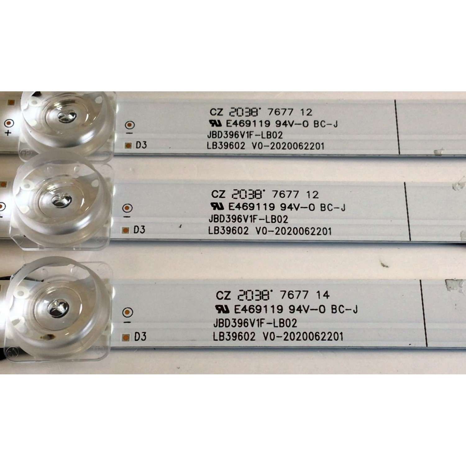 KIT DE LED'S PARA TV HISENSE (3 PIEZAS) / NUMERO DE PARTE LB39602 / LB39602  V0-2020062201 / JBD396V1F-LB02 / PANEL  JHD396V1F01-TXL/S1/GM / JHD396V1F02-TXL1/CKD3A/ROH / V400HJ6-PE1 / MODELO 40H4030F1 - Imagen 3