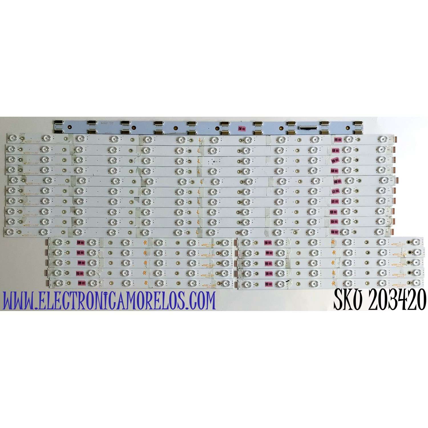 KIT DE LED'S PARA TV VIZIO (20 PIEZAS) / NUMERO DE PARTE LB5514C / LB5514C V0_02 / LB5514C V1_02 / 210BZ06DR / 210BZ12DL / PANEL TPT550U1-QVN05.U  REV:S5DB1C / MODELOS M558-G1 / M558-G1 LTMWYGKV / LTCWYGNW / M558-G1 LTMWYGLV