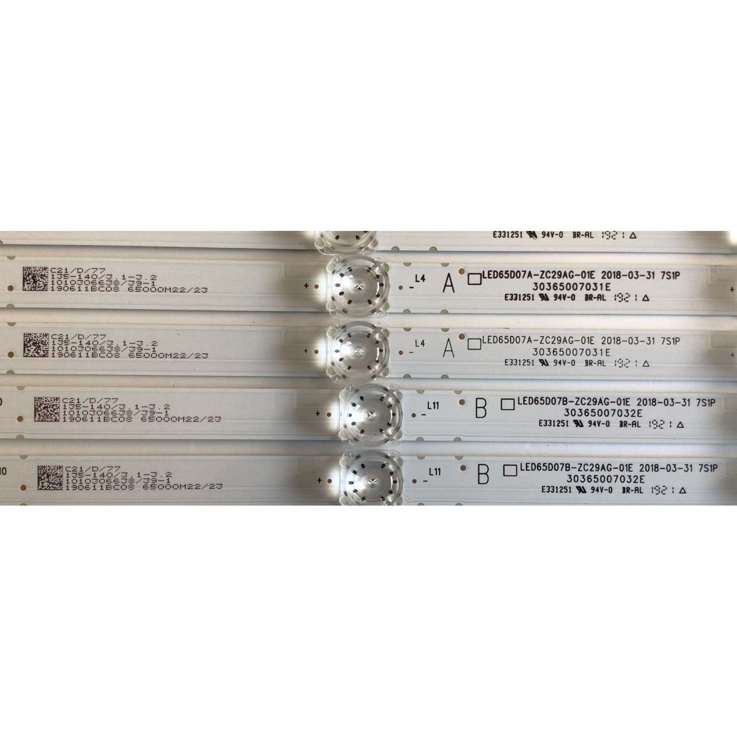 KIT DE LED'S PARA TV WESTINGHOUSE (12 PIEZAS) / NUMERO DE PARTE LED65D07A-ZC29AG-01E / LED65D07B-ZC29AG-01E / 30365007031E / 30365007032E / 190611BC08 / 1010306638 / 65000M22 / PANEL'S JR645R3HA7L / LSC650FN04-3 / MODELO WR65UX4019 - Imagen 2