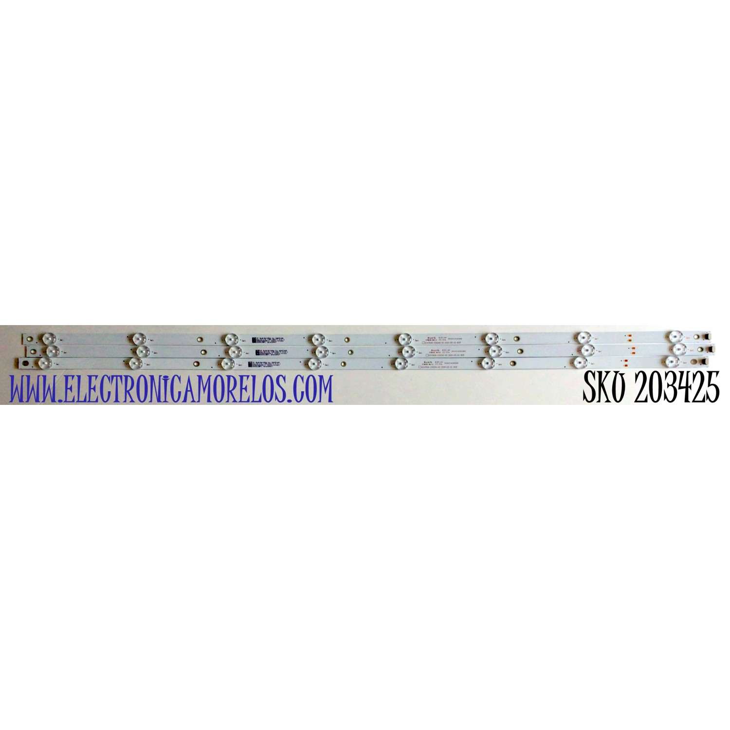 KIT DE LED'S PARA TV INSIGNIA (3 PIEZAS) / NUMERO DE PARTE 303GC430066 / 303GC430066D / GC43D08-ZC62AG-03 / GC430M47 / 70401-01223 / PANEL BOEI430WU1-01 / MODELO NS-43D420NA20