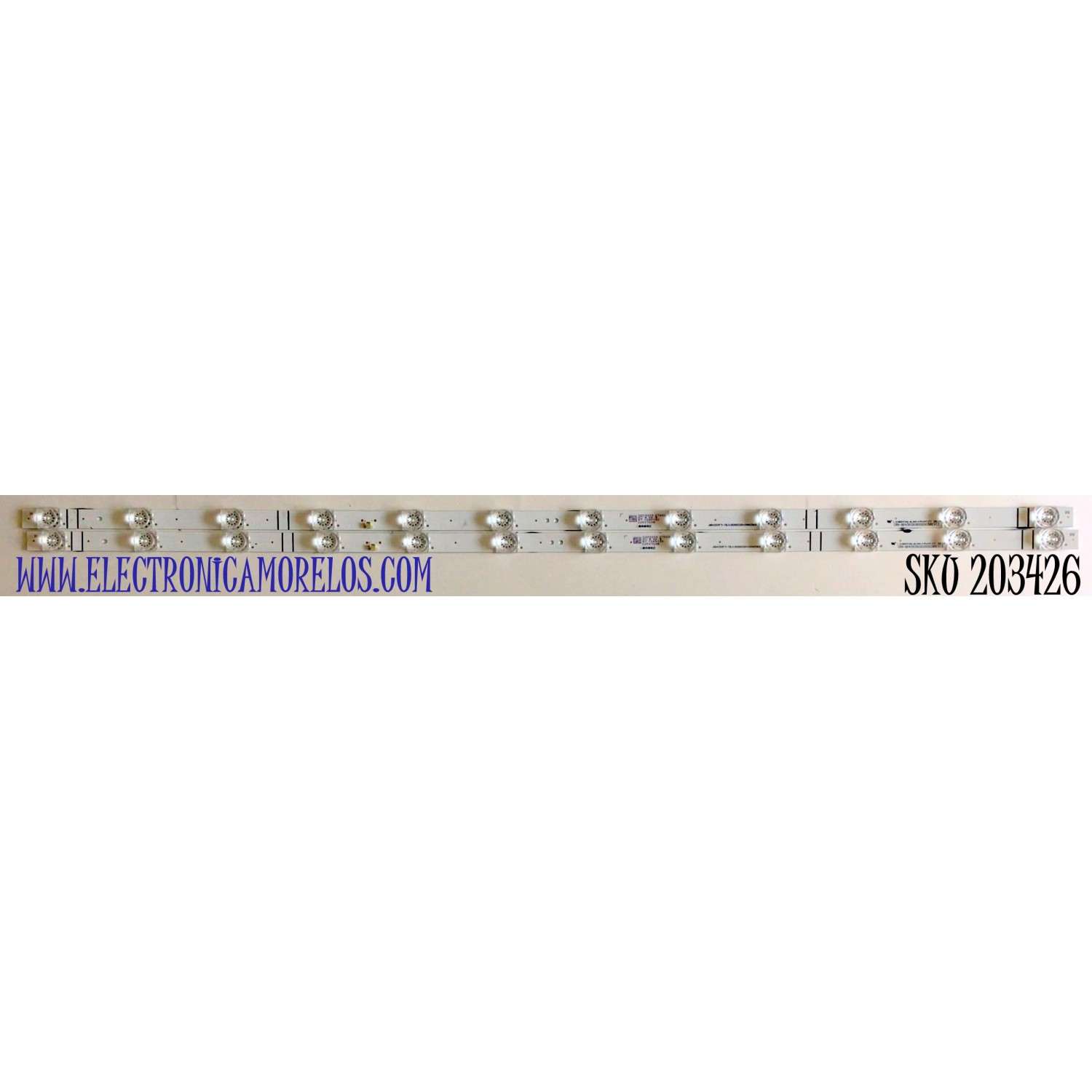 KIT DE LED'S PARA TV HISENSE (2 PIEZAS) / NUMERO DE PARTE SVH425A13 / CRH-BX43X13030120202BREV1.2 / JHD425X1F71-T0L1-2020021201+SVH425A13 / PANEL JHD425X1F71-T0L1/S1/MCKD-3A/ROH / MODELO 43H4030F3