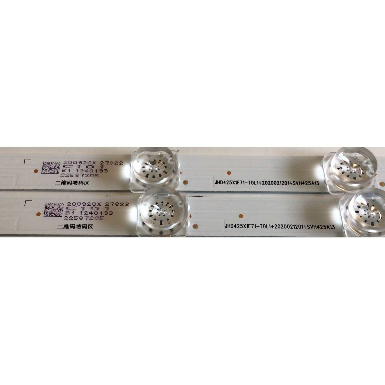 KIT DE LED'S PARA TV HISENSE (2 PIEZAS) / NUMERO DE PARTE SVH425A13 / CRH-BX43X13030120202BREV1.2 / JHD425X1F71-T0L1-2020021201+SVH425A13 / PANEL JHD425X1F71-T0L1/S1/MCKD-3A/ROH / MODELO 43H4030F3 - Imagen 2