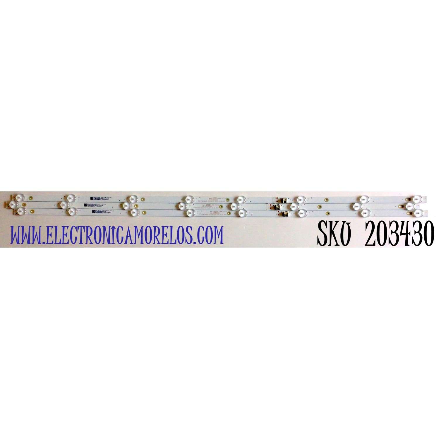 KIT DE LED'S PARA TV WESTINGHOUSE (3 PIEZAS) NUMERO DE PARTE 303TH400056 / 303TH400056E / TFMT40D08-ZC22AG-07 / TFMT40D08-ZC22AG-07E / TH400M27 / 2010053390 / PANEL T400-V35-DLED / MODELO WD40FE2210