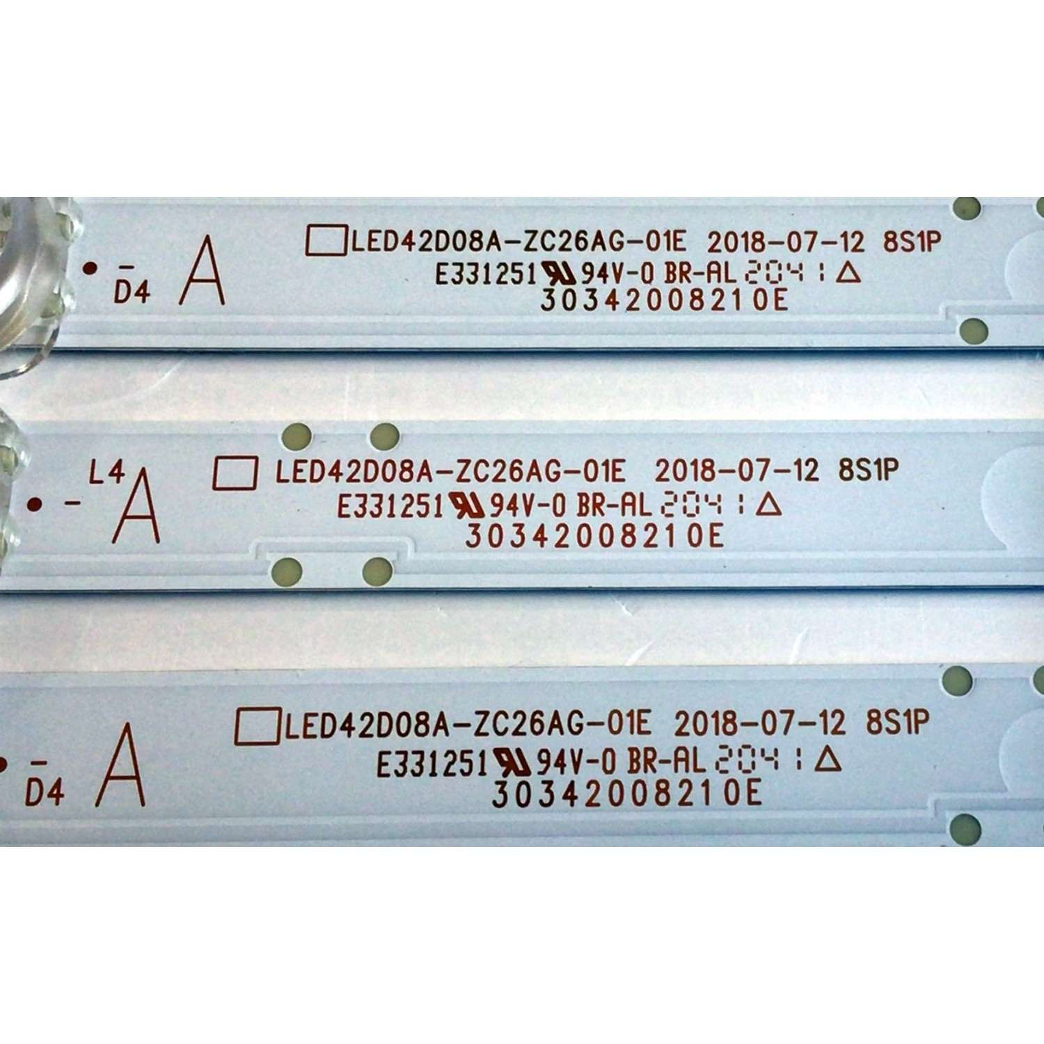 KIT DE LEDS ORIGINAL PARA TV WESTINGHOUSE 3 PIEZAS / NUMERO DE PARTE 30342008210E / LED42D08A-ZC26AG-01E / 42000M57 / PANEL V430DJ1-Q01 REV.C1 / DISPLAY CC430PV2D VER.03 / MODELOS WR43UX4019 / LT-43MAW605 - Imagen 3