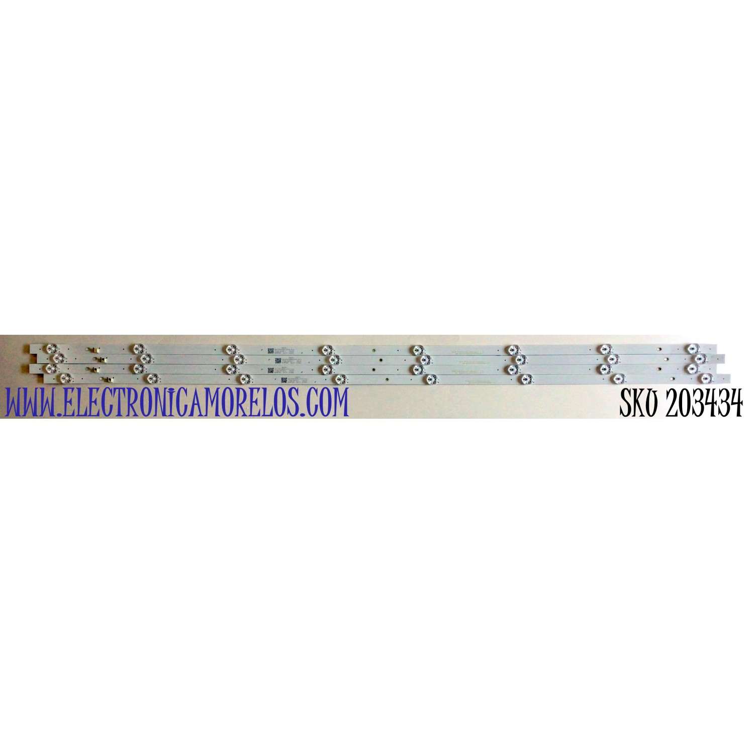 KIT DE LED'S PARA TV ELEMENT / WESTINGHOUSE (4 PIEZAS) NUMERO DE PARTE CRH-BX50G5SP3030080498T / CRH-BX50G5SP3030080498TREV1.0 / LB-C500-G6SP-U-P-8-14-X1 / PANEL C500Y19-5C / C500Y20-5C / MODELOS E4AA50R / WR50UX4019