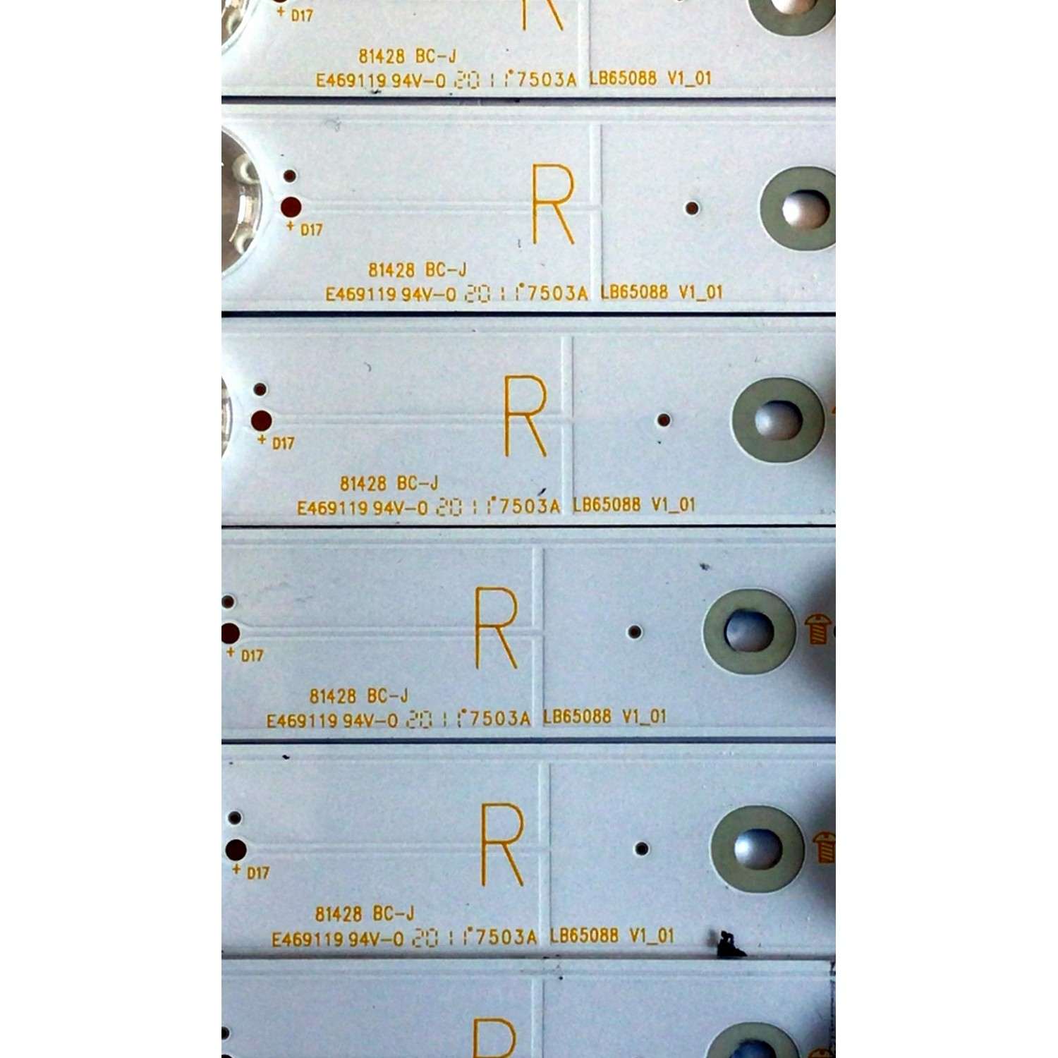 KIT DE LED'S PARA TV VIZIO (20 PIEZAS) NUMERO DE PARTE LB65088 / LB65088 V1_01 / LB65088 V0_01 / 210BZ06DR / 210BZ12DL  / PANEL TPT650UA-QVN07.U / MODELO M65Q8-H1 - Imagen 6