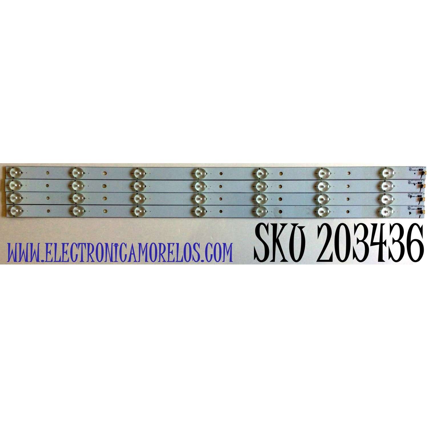 KIT DE LED'S PARA TV PHILIPS (4 PIEZAS) NUMERO DE PARTE D407-V6 / 315  D407-V6(PITCH 87 mm) / 94V-0 / EPJLB67F5CA27-E43SB / PANEL TPT315-HVN01 REV:S210F / MODELO 32PFL5007D