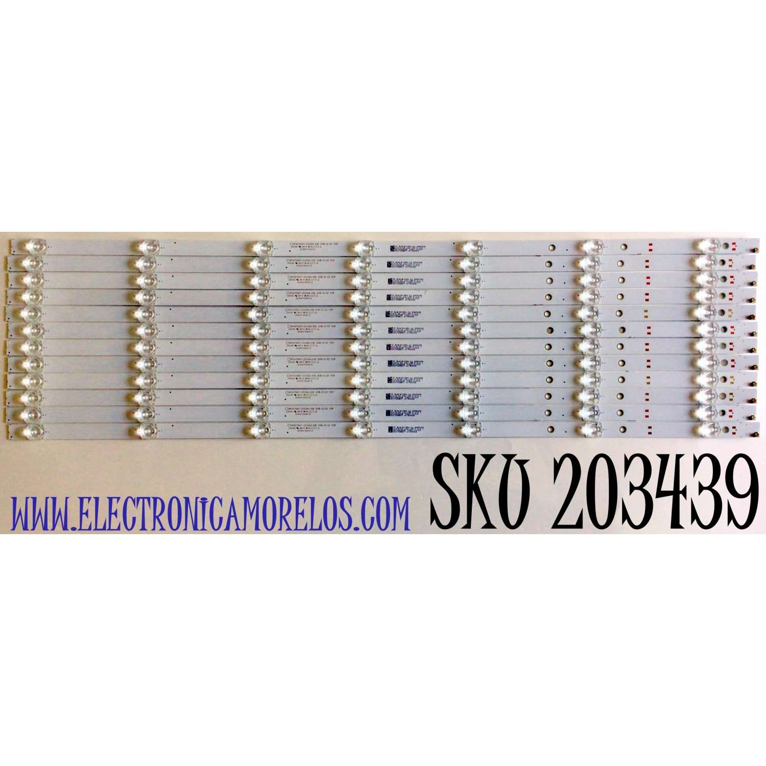 KIT DE LED'S PARA TV PHILIPS (12 PIEZAS) NUMERO DE PARTE 303HX750001E / HFSX75D07-ZC23AG-03E / HX750M06 / PANEL BOEI750WQ1-N9D / MODELOS 75PFL5604/F7A / 75PFL5704/F7