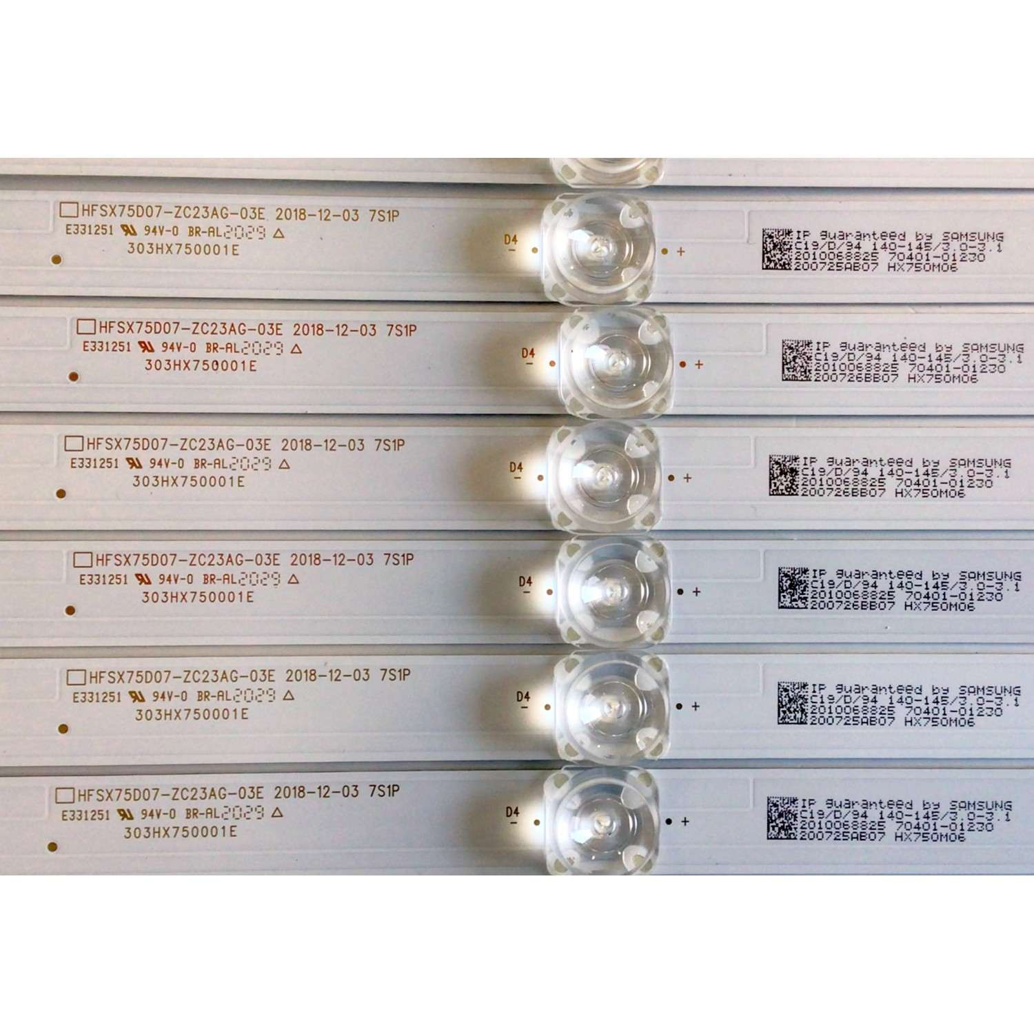 KIT DE LED'S PARA TV PHILIPS (12 PIEZAS) NUMERO DE PARTE 303HX750001E / HFSX75D07-ZC23AG-03E / HX750M06 / PANEL BOEI750WQ1-N9D / MODELOS 75PFL5604/F7A / 75PFL5704/F7 - Imagen 2