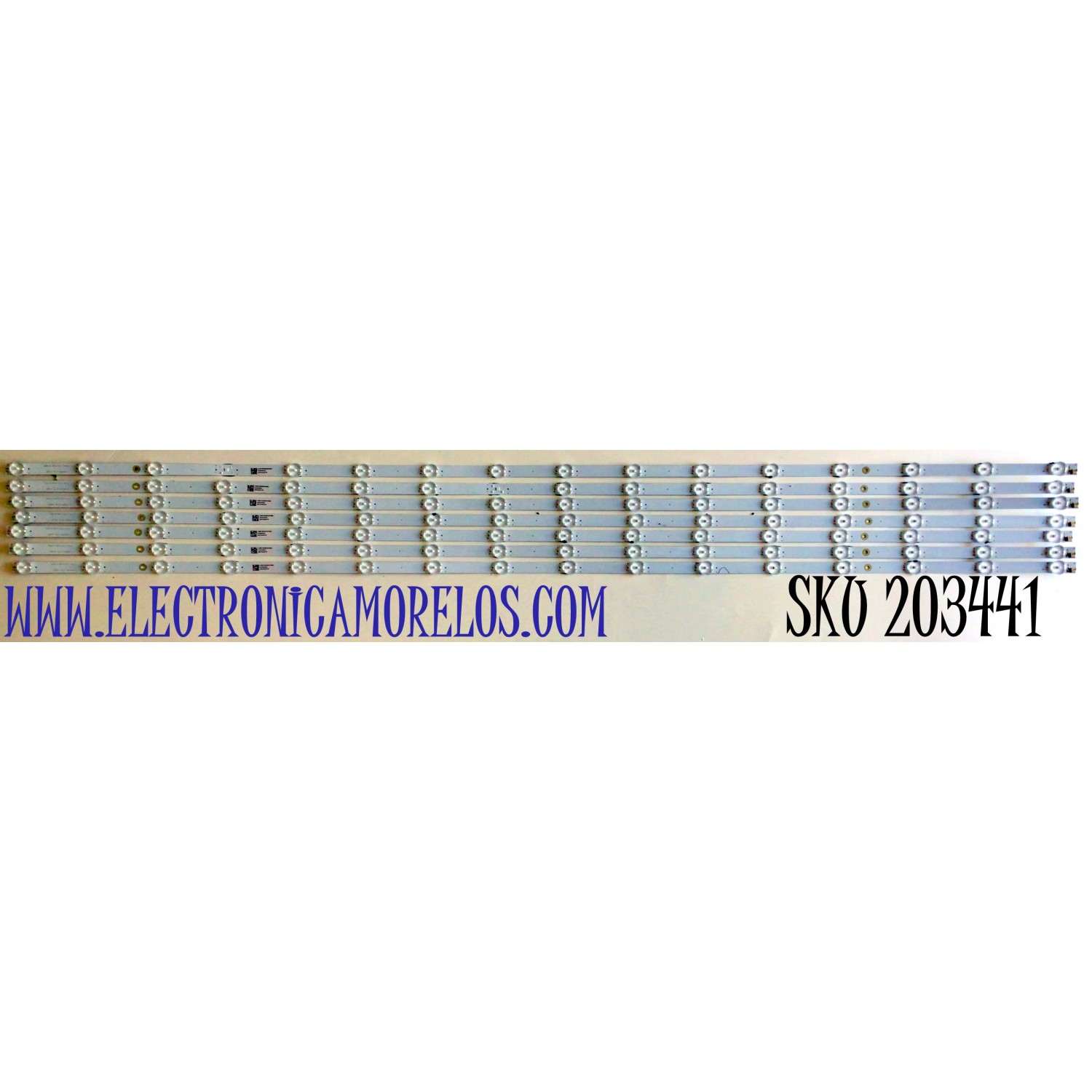 KIT DE LED'S PARA TV VIZIO (7 PIEZAS) NUMERO DE PARTE LB5514T / LB5514T V0_01 / 210BZ16D0B339CM00L / 81428  BC-J / PANEL TPT550U1-QVN05.U / MODELO M556-H1