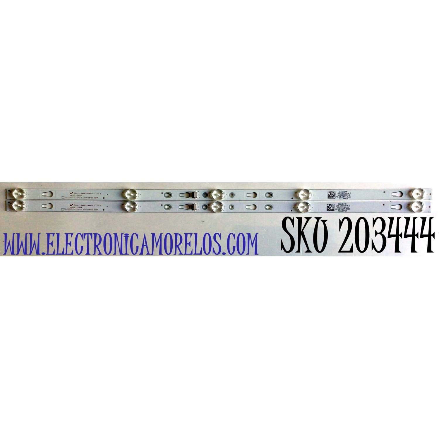 KIT DE LED'S PARA TV HKPRO (2 PIEZAS) NUMERO DE PARTE 303TC320034 / TCL32D05-ZC22AG-11 / TC320M05 / 4C-LB320T-ZC2C / PANEL LVW320CSDX E26 V31 / MODELO HKP32F18