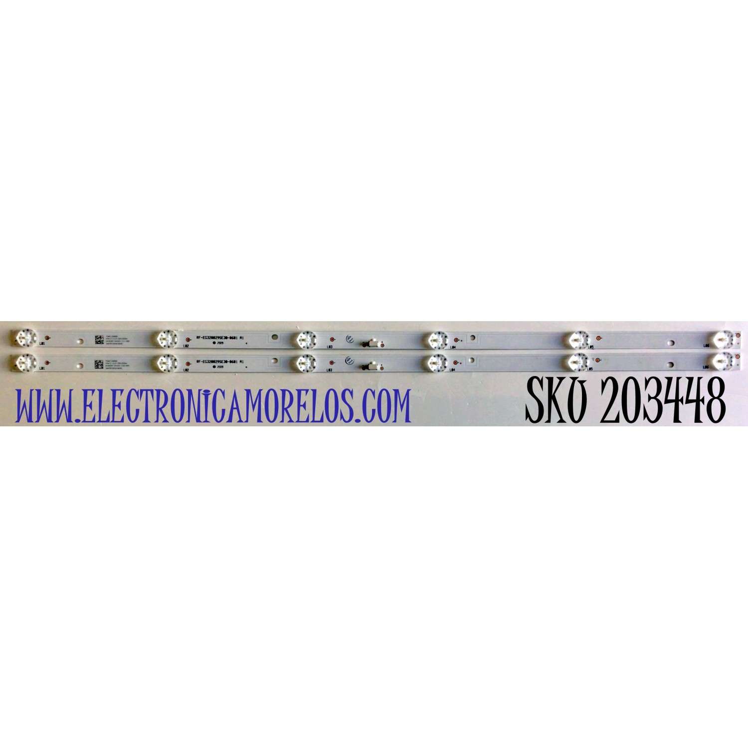 KIT DE LED'S PARA TV LG (2 PIEZAS) NUMERO DE PARTE RF-EG320029SE30-0601 / RF-EG320029SE30-0601  A1 / 70401-00658 / 344761000414000 / 2A30291  DA323 / PANEL BOEI320WX1-01 / MODELOS 32LM505BBUA.CUSFLH / 32LM500BPUA.CUSFLH