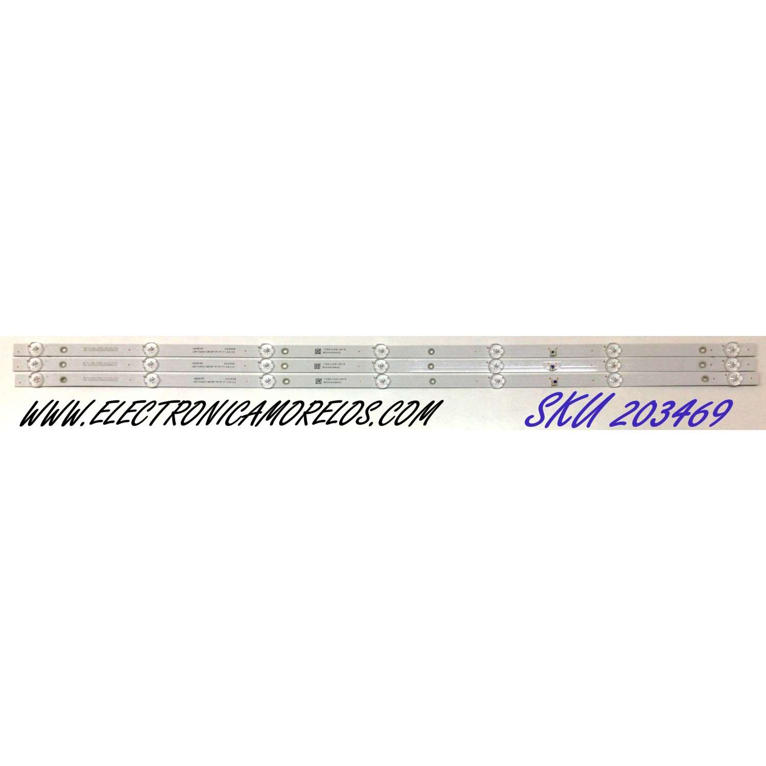 KIT DE LED'S PARA TV WESTINGHOUSE (3 PIEZAS) / NUMERO DE PARTE CRH-ZG43G5SP303000703981 / CRH-ZG43G5SP303000703981REV.10 / LB-C430-G5-G5 SP-F-P-7-14-X1 / Y166-L06-JA-5 / B200418AJC / 43G5 SP / 220848 / PANEL C430Y19-5C / MODELO WR43FX2019