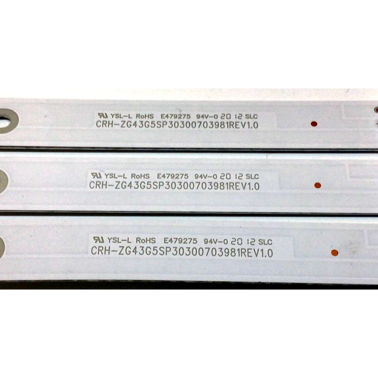 KIT DE LED'S PARA TV WESTINGHOUSE (3 PIEZAS) / NUMERO DE PARTE CRH-ZG43G5SP303000703981 / CRH-ZG43G5SP303000703981REV.10 / LB-C430-G5-G5 SP-F-P-7-14-X1 / Y166-L06-JA-5 / B200418AJC / 43G5 SP / 220848 / PANEL C430Y19-5C / MODELO WR43FX2019 - Imagen 2