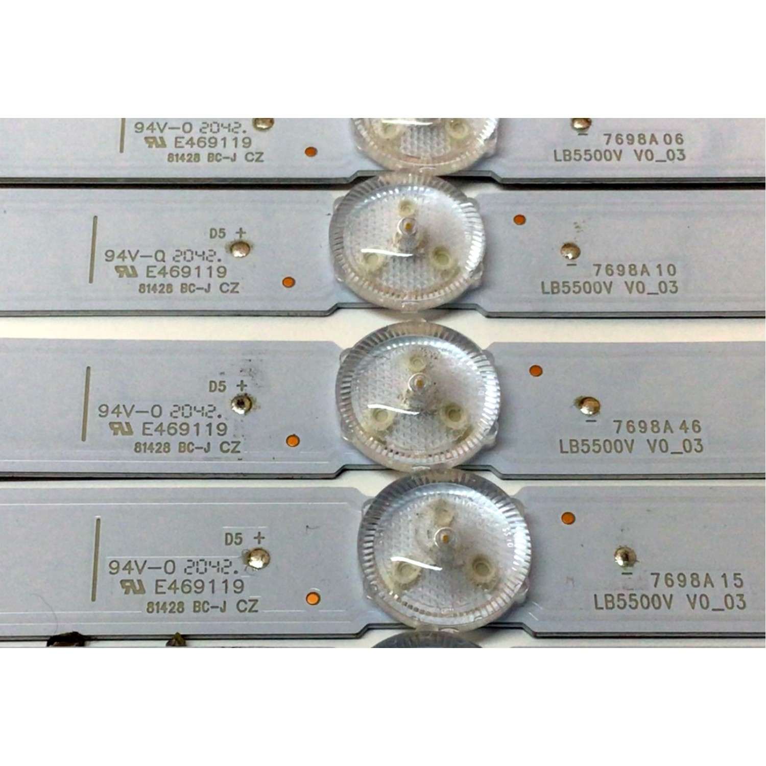 KIT DE LED'S PARA TV SONY / NUMERO DE PARTE LB5500V / LB5500V  V0_03 / 7698A / 5500V00001 / PANEL YDAF055DND01 / MODELOS XBR-55X90CH / XBR55X90CH - Imagen 4