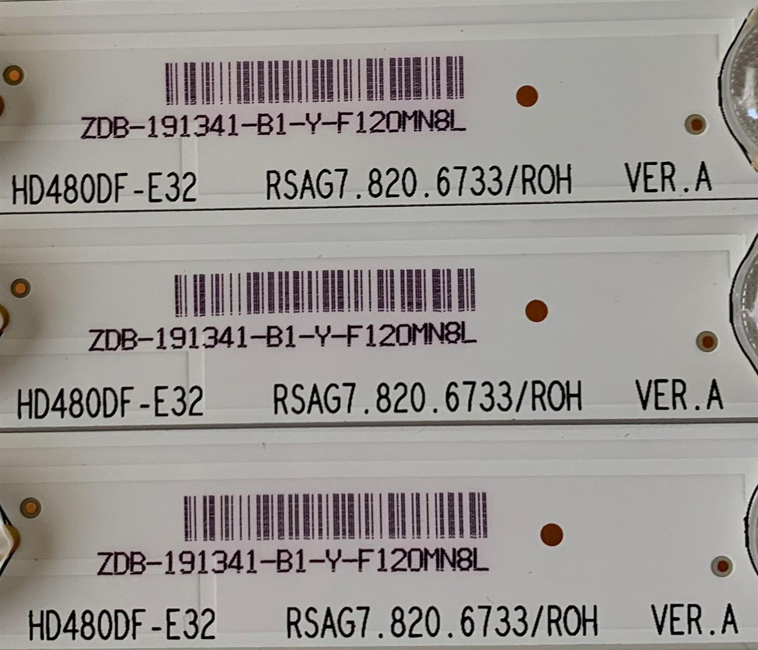 KIT DE LED'S PARA TV INSIGNIA (10 PIEZAS) / NUMERO DE PARTE HD480DF-E32 / RSAG7.820.6733/ROH VER.A / 191341 / PANEL HD480DF-E32(010)\S2\GM\ROH / MODELOS NS-48D420NA16 / NS-48D510NA17 - Imagen 2