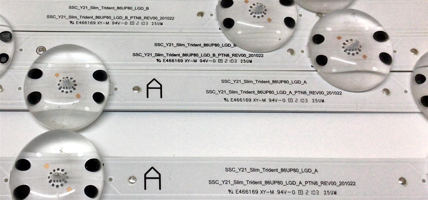 KIT DE LED´S PARA TV LG (22 PIEZAS) / NUMERO DE PARTE EAV65011401 / EAV65011501 / E466169 / 86UP80 / PANEL NC860TQF-AAKH1 / MODELO 86UP8770PUA - Imagen 2
