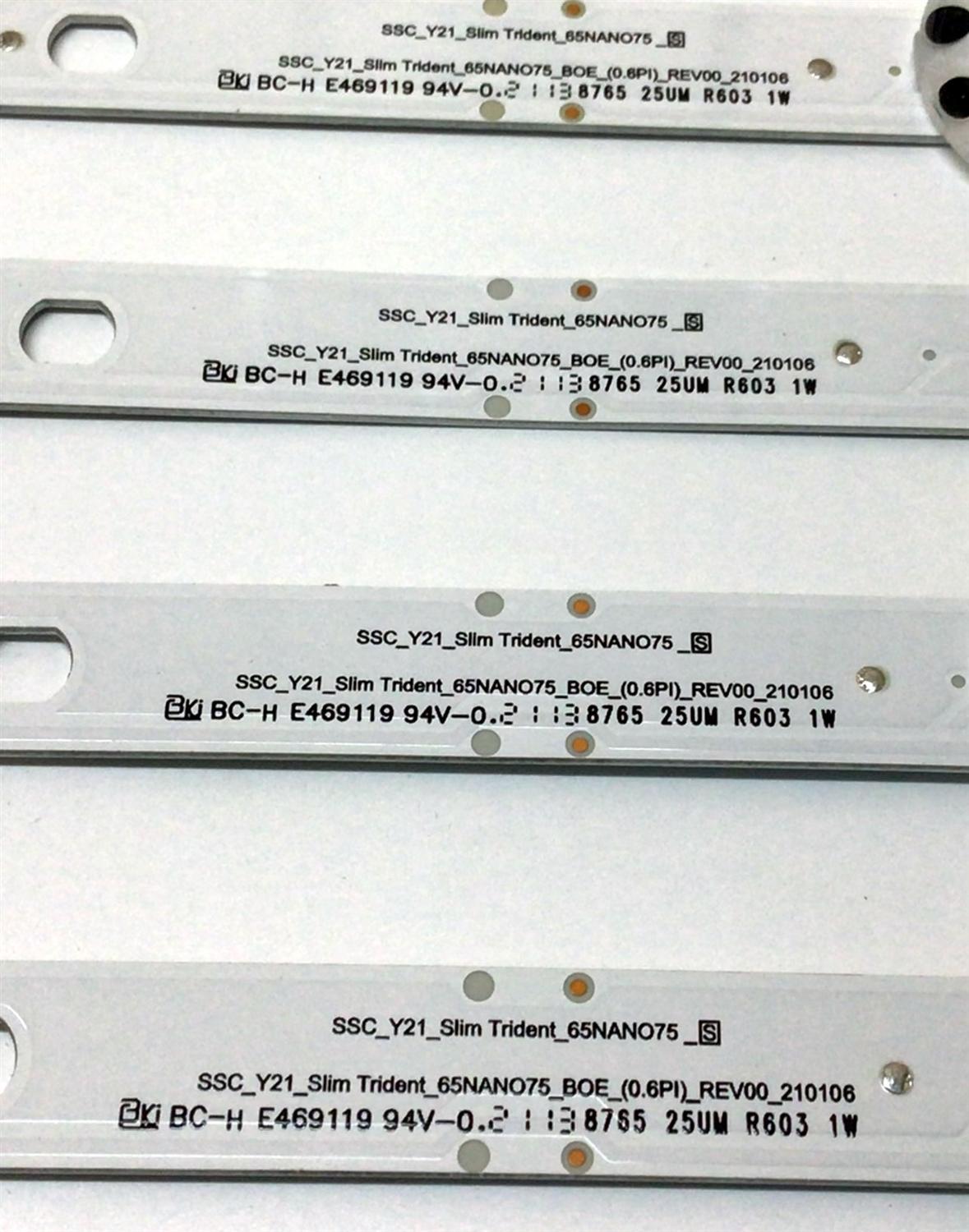 KIT DE LED'S PARA TV LG NANOCELL ((8 PIEZAS)) / NUMERO DE PARTE EAV65015601 / SSC_Y21_SLIM TRIDENT_65NANO75_S / SSC_Y21_SLIM TRIDENT_65NANO75_BOE_(0.6PI)_REV00_210106 / PANEL NC650TQG / MODELOS 65NANO75UPA / 65NANO75UPA.BUSGLKR / 65NANO75UPA.BUSFLKR - Imagen 3