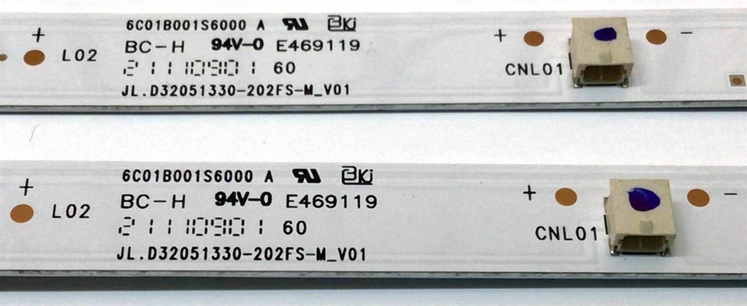 KIT DE LED'S PARA TV VIZIO (2 PIEZAS) / NUMERO DE PARTE JL.D32051330-202FS-M_V01 / 6C01B001S6000 A / E469119 / D32051330-202FS-M / PANEL V320BJ8-D03 REV.C1 / MODELO D32H-J09 - Imagen 2