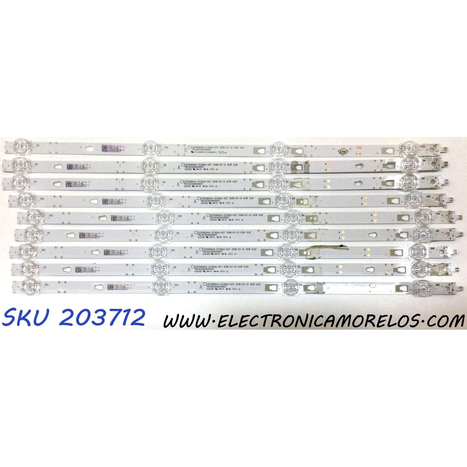 KIT DE LED'S PARA TV WESTINGHOUSE (9 PIEZAS) / NUMERO DE PARTE LED50D04A-ZC26AG-02T / LED50D04B-ZC26AG-02T / 30350004005T / 30350004006T / 50000M63T / E331251 / PANEL CC495PU1L11 / CC495PU1L 11 / MODELOS WR50UT4009 / LT-50MAW595 / E4SJ5018 / 50RC6