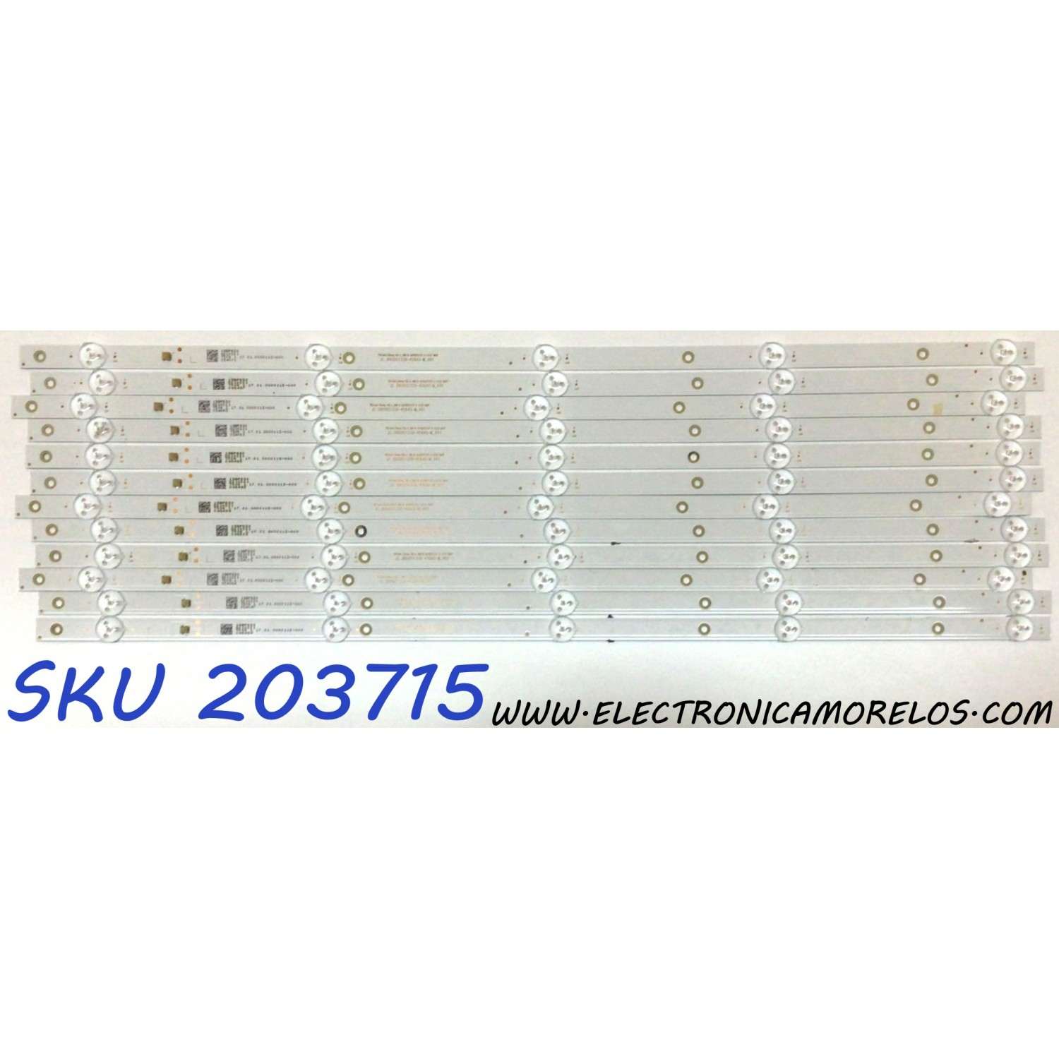 KIT DE LED´S PARA TV LG (12 PIEZAS) / NUMERO DE PARTE JL.D65051330-456AS-M-V01 / E479275 / 17.01.0000113-000 / 19BF630D210221 / 19DF630N210221