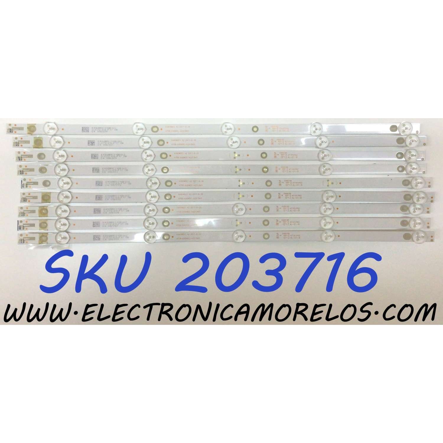 KIT DE LED´S PARA TV PHILIPS (9 PIEZAS) / NUMERO DE PARTE K490WDC1 / 4708-K49WDC-A2213N01 / K490WDC1 A2 / K490WDC118B162 / E466169 / 471R1P62