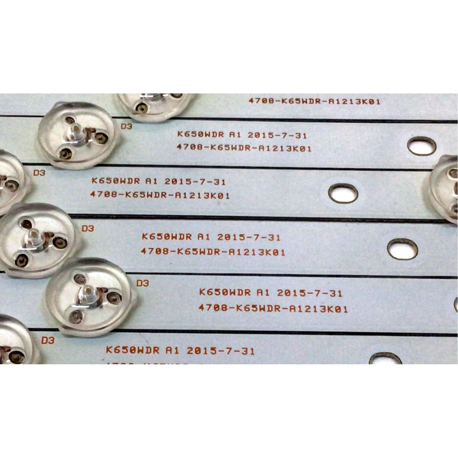 KIT DE LED´S PARA TV TOSHIBA (16 PIEZAS) / NUMERO DE PARTE 4708-K65WDR-A1213K01 / K650WDR A1 / 471R1P53 / E465853 / K650WDR168079 / PANEL K650WDR / MODELO 65L621U - Imagen 3