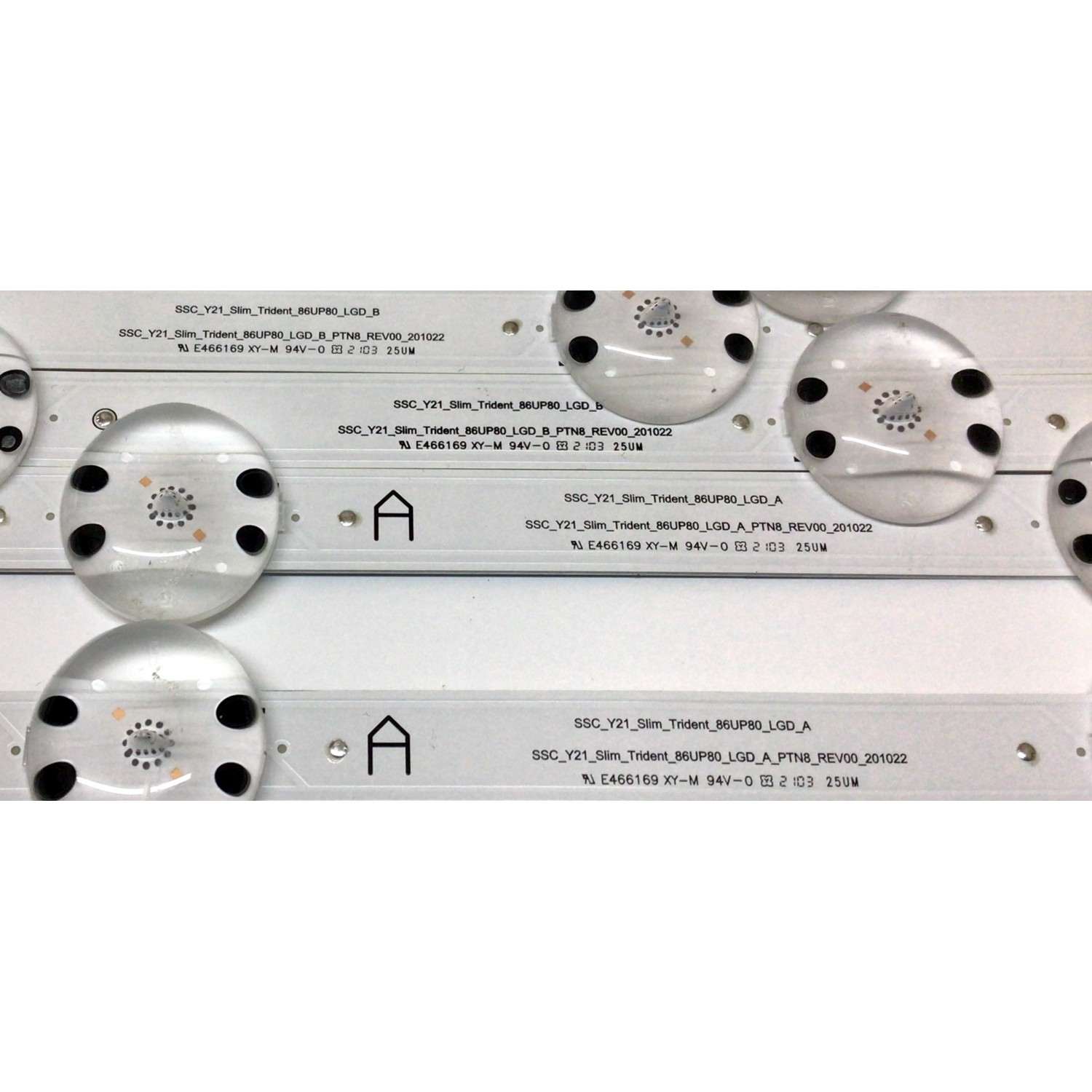 KIT DE LED´S PARA TV LG (22 PIEZAS) / NUMERO DE PARTE EAV65011401 / EAV65011501 / E466169 / 86UP80 / PANEL NC860TQF-AAKH1 / MODELO 86UP8770PUA - Imagen 2