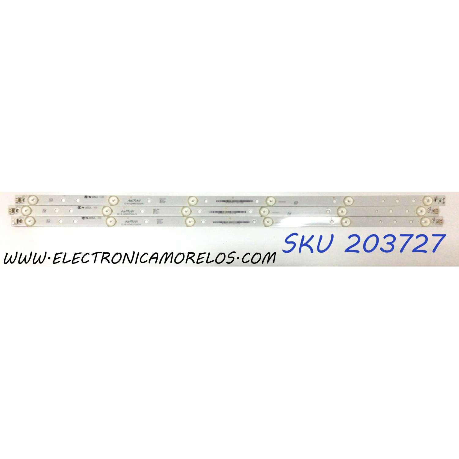 KIT DE LED´S PARA TV JVC (3 PIEZAS) / NUMERO DE PARTE IC-B-VZAA37D267A / E227809 / F95M4LP40F / 098101022111 / EM37T-700M / PANEL HV365WX2-200 / MODELO EM37T
