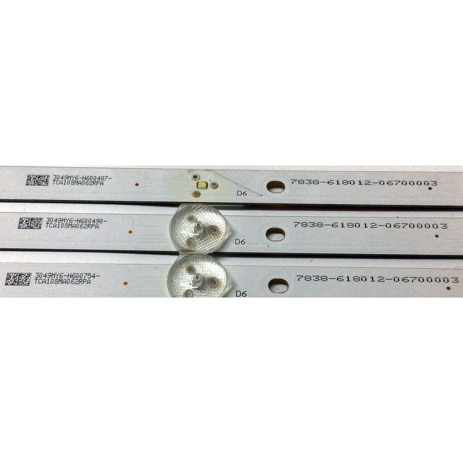 KIT DE LED´S PARA TV (3 PIEZAS) / NUMERO DE PARTE A-CNK32D715 / 7838-618012-06700003 / TCA108MA062RPA / E74739 / WE116V0A - Imagen 3