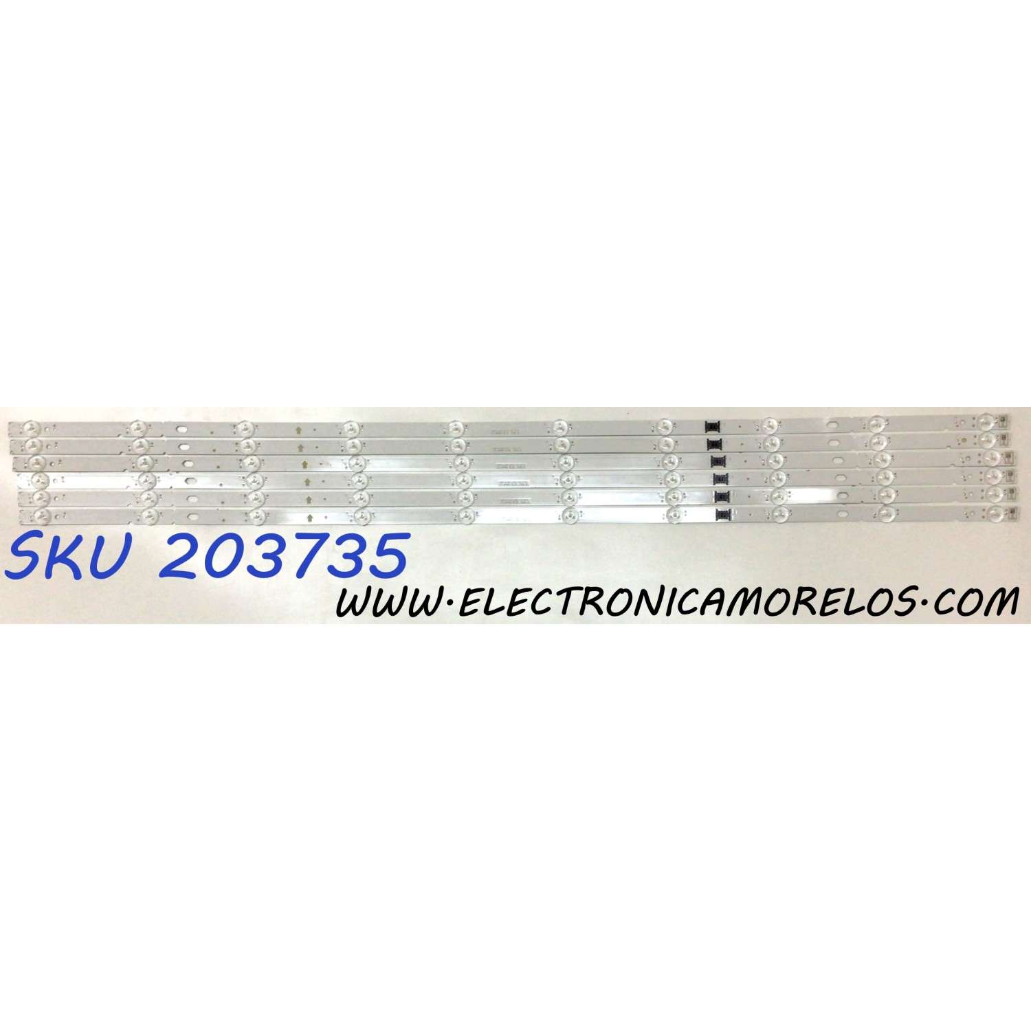 KIT DE LED´S PARA TV SONY (6 PIEZAS) / NUMERO DE PARTE LB4902J / LB4902J V0_02 / 7796A / 4902J00002 / E469119 / PANEL YDBM050CCU11 / MODELO KD-50X85J