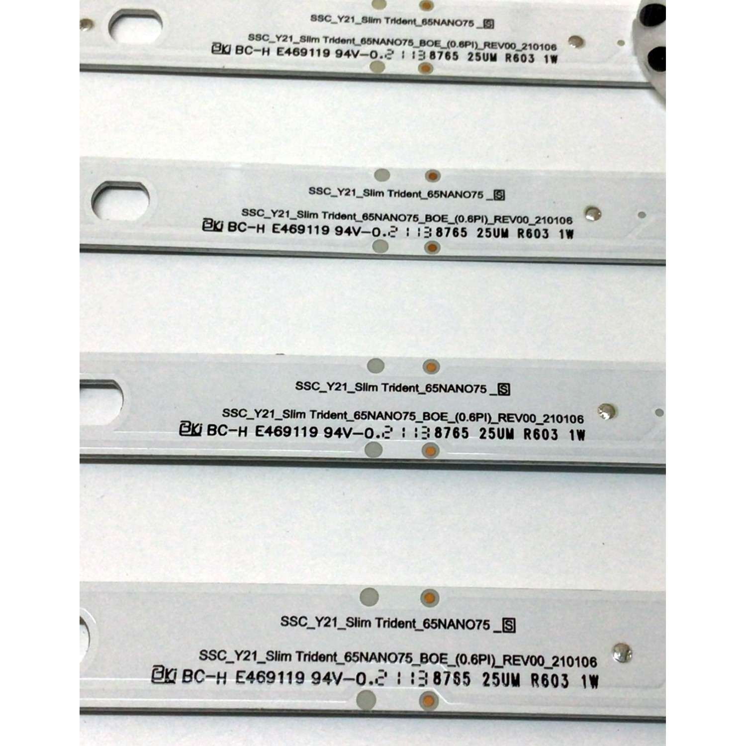 KIT DE LED'S PARA TV LG NANOCELL ((8 PIEZAS)) / NUMERO DE PARTE EAV65015601 / SSC_Y21_SLIM TRIDENT_65NANO75_S / SSC_Y21_SLIM TRIDENT_65NANO75_BOE_(0.6PI)_REV00_210106 / PANEL NC650TQG / MODELOS 65NANO75UPA / 65NANO75UPA.BUSGLKR / 65NANO75UPA.BUSFLKR - Imagen 3